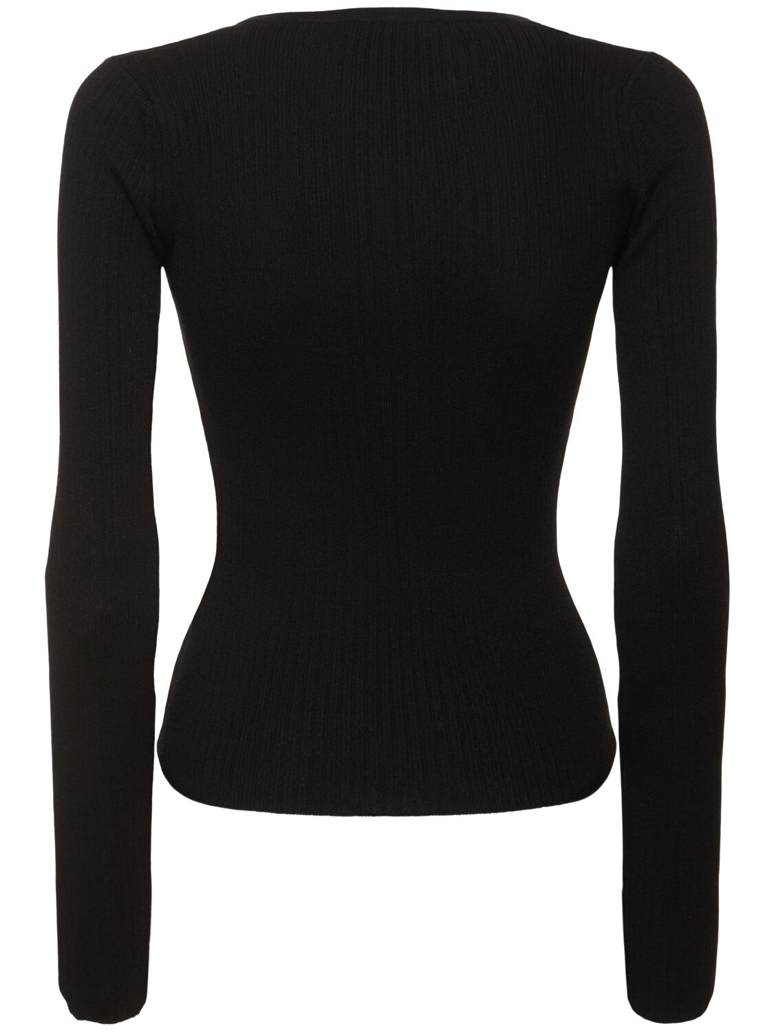 Shop Max Mara Urlo Silk & Cashmere Long Sleeve Top In Black