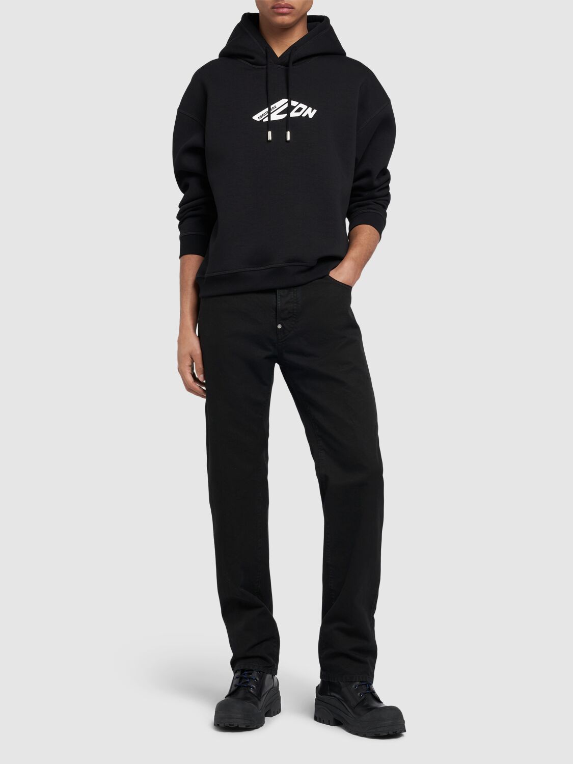 Shop Dsquared2 Icon Logo Hoodie In Black