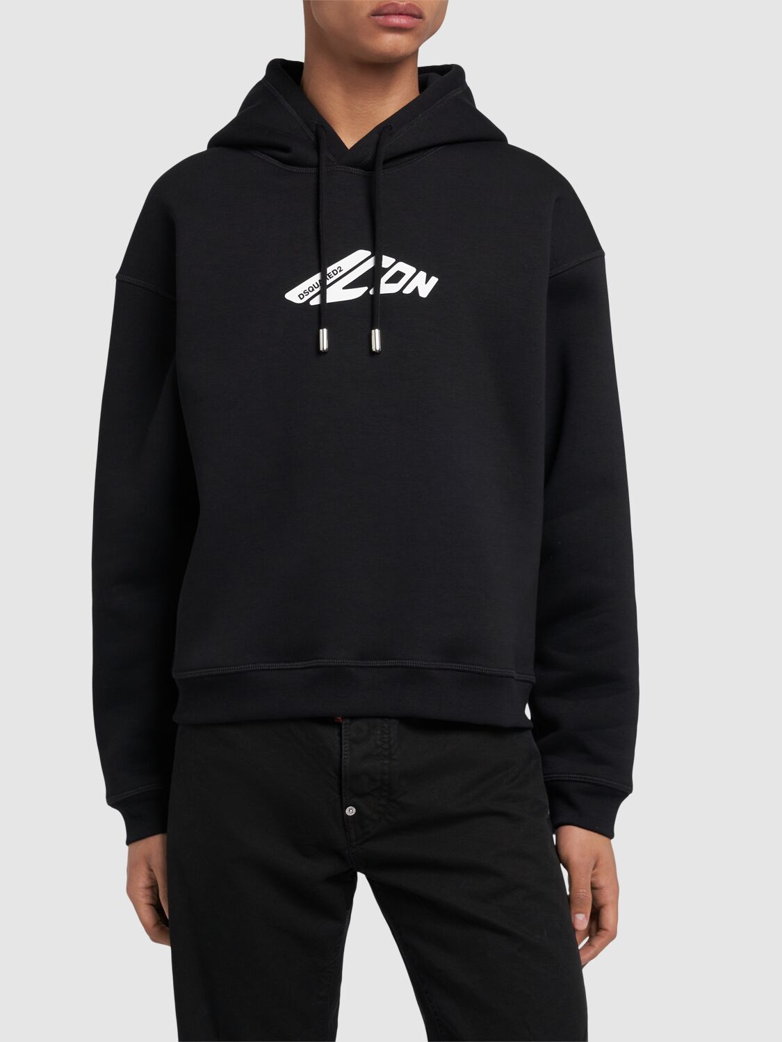 Shop Dsquared2 Icon Logo Hoodie In Black