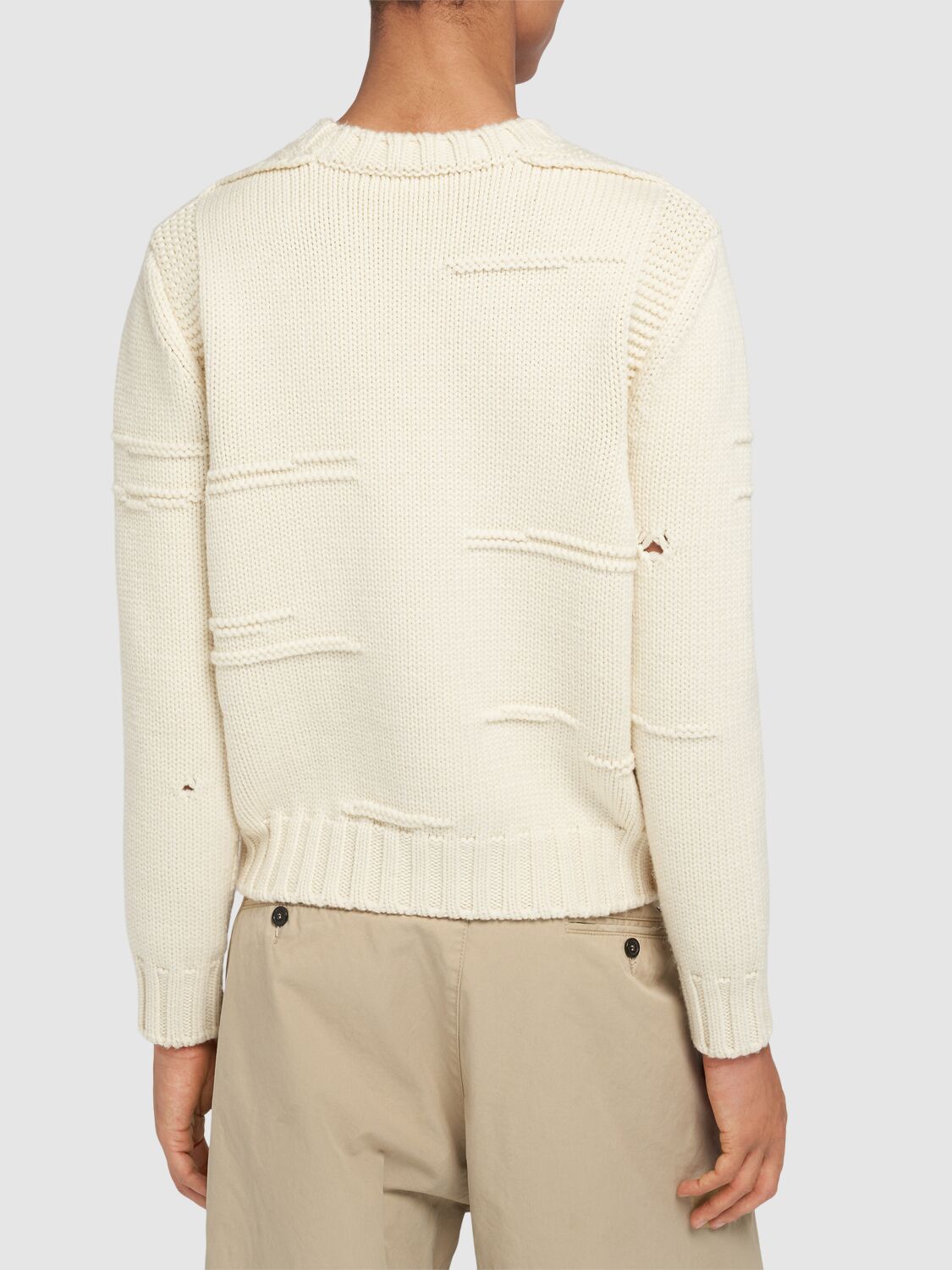 Shop Dsquared2 Wool Crewneck Sweater In Ivory