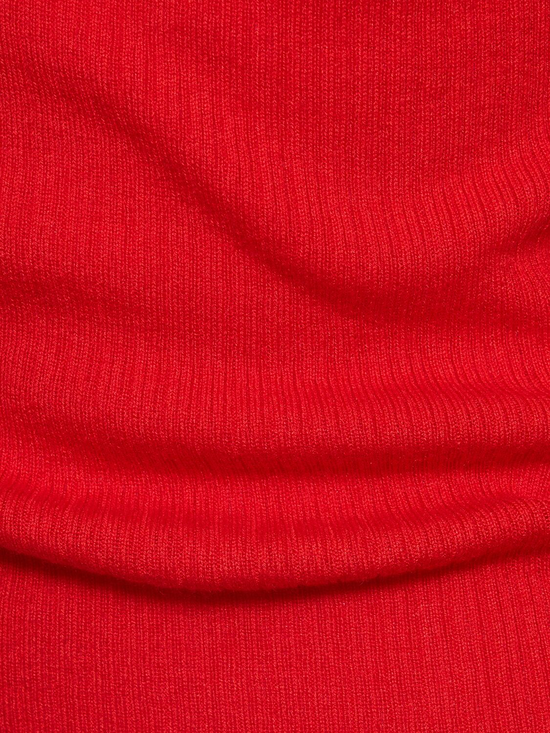 Shop Max Mara Urlo Silk & Cashmere Long Sleeve Top In Red