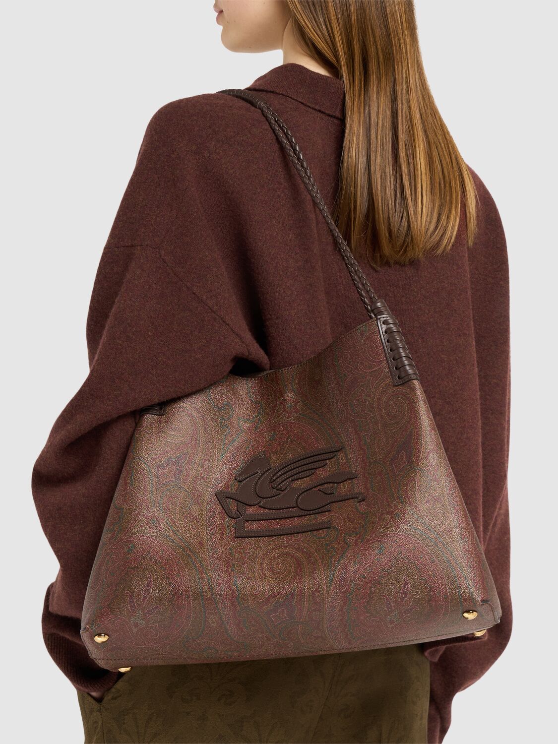 Shop Etro Medium Libra Arnica Shoulder Bag In Brown