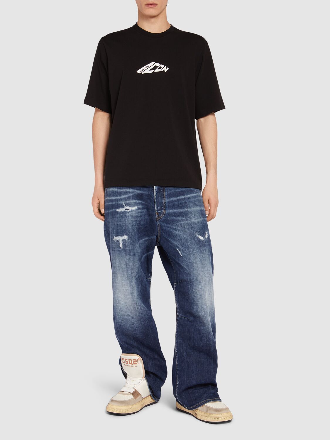 Shop Dsquared2 Loose Fit Icon Logo T-shirt In Black