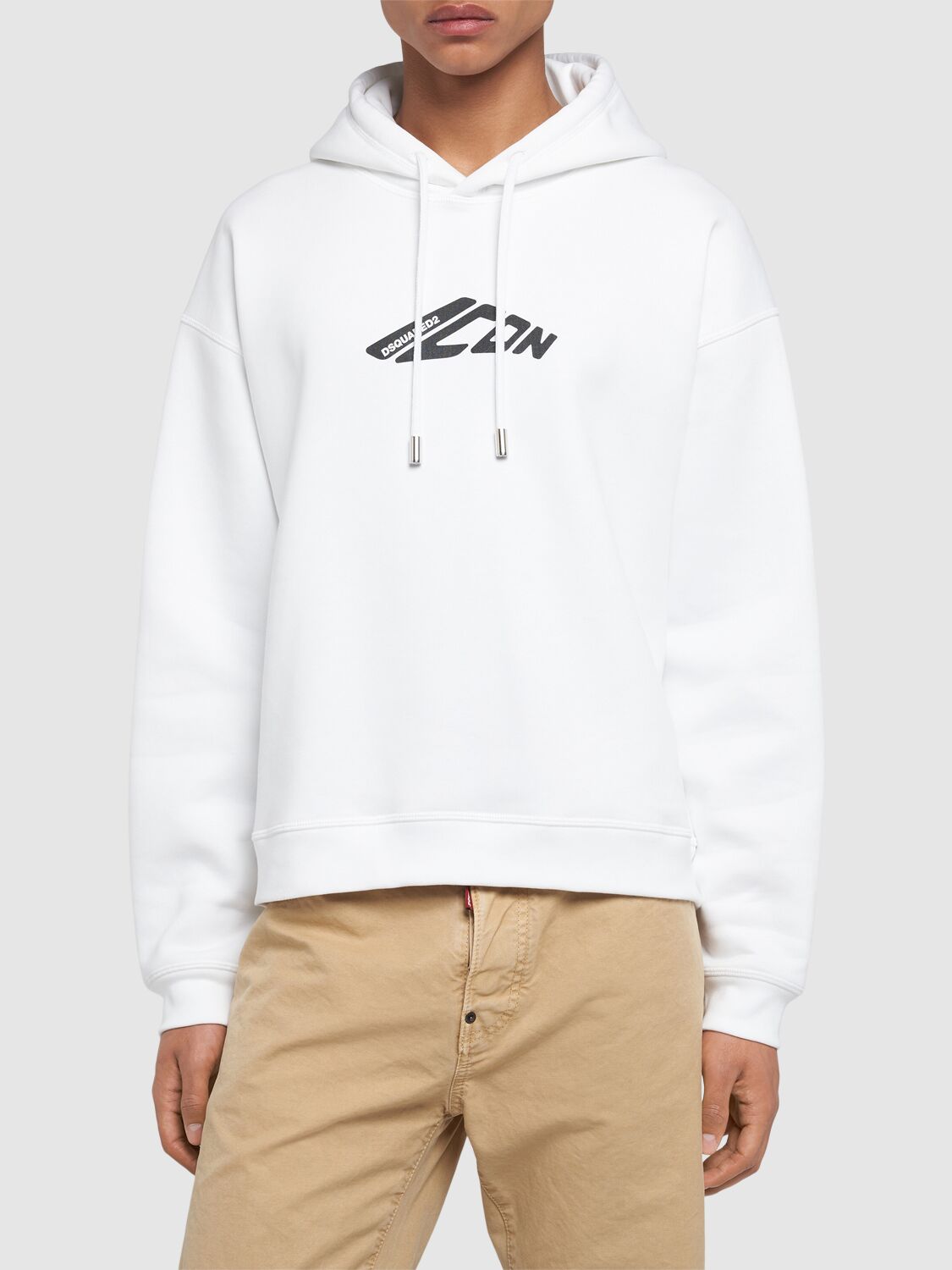 Shop Dsquared2 Icon Logo Hoodie In White