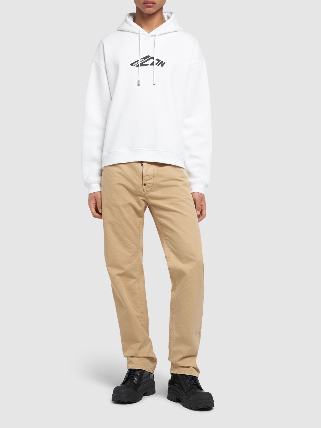 Shop Dsquared2 Icon Logo Hoodie In White