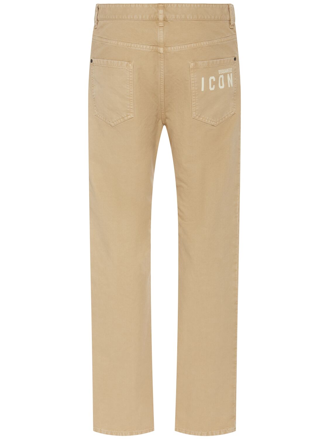 Shop Dsquared2 642 Cotton Pants In Beige