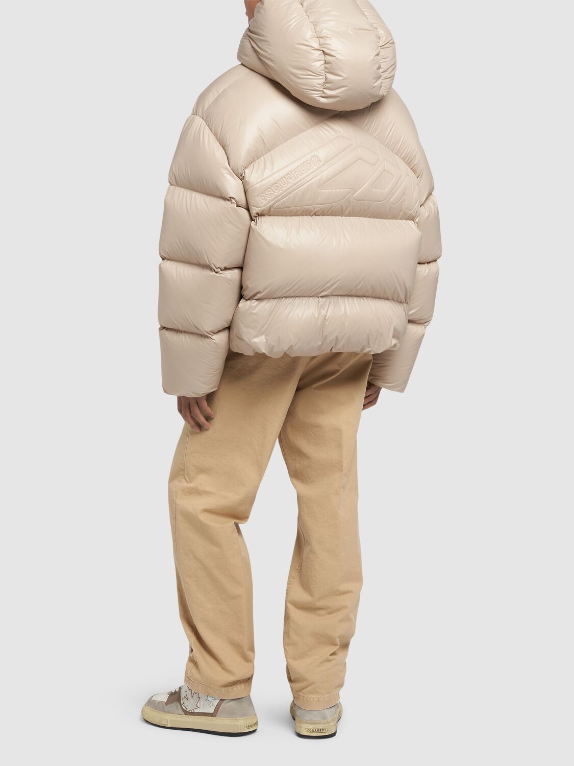 Shop Dsquared2 Kaban Down Jacket In Beige