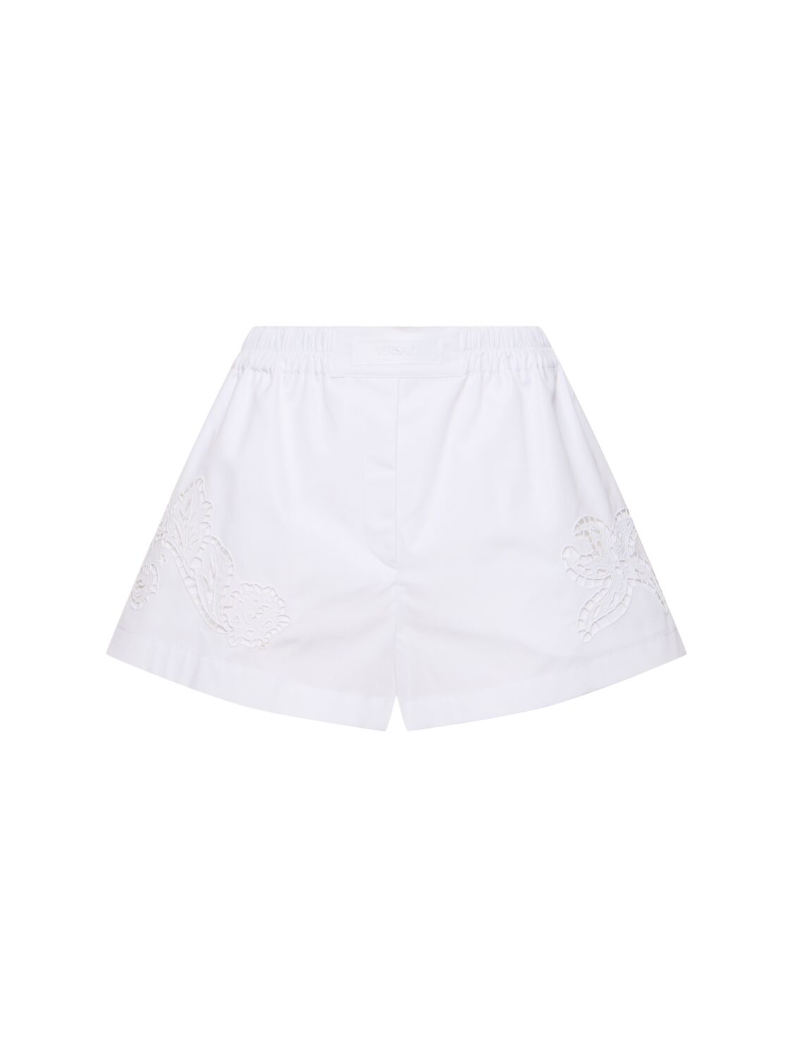 Versace Baroque Print Poplin Shorts In 白色