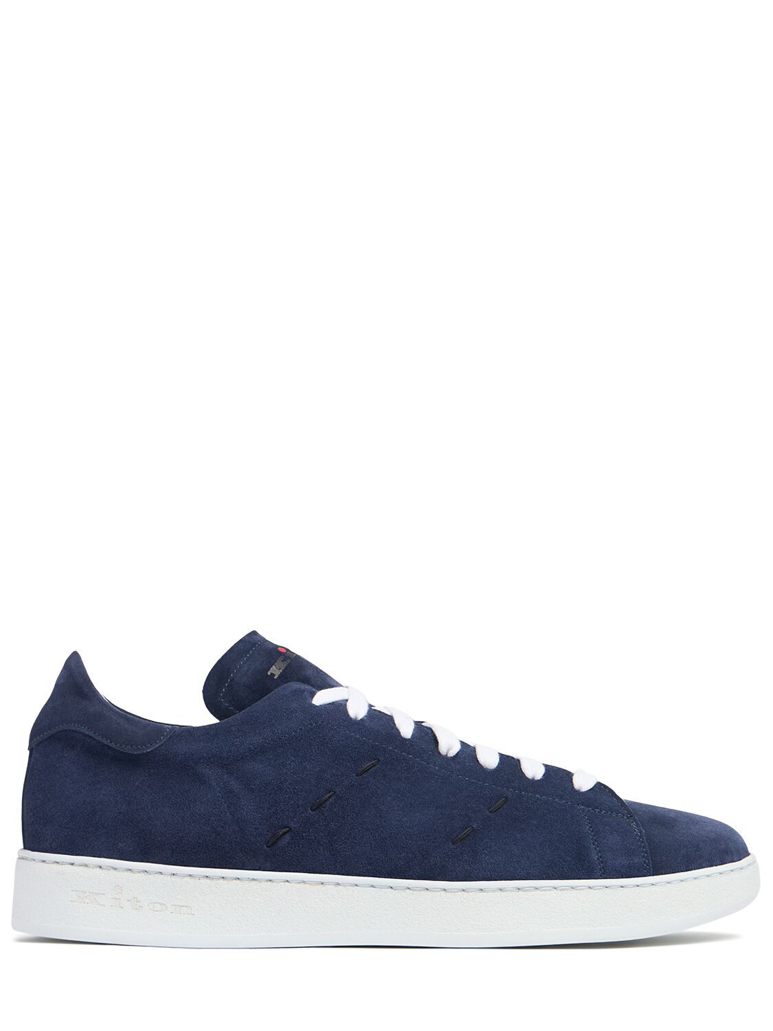 Kiton Suede Low Top Sneakers In Blue