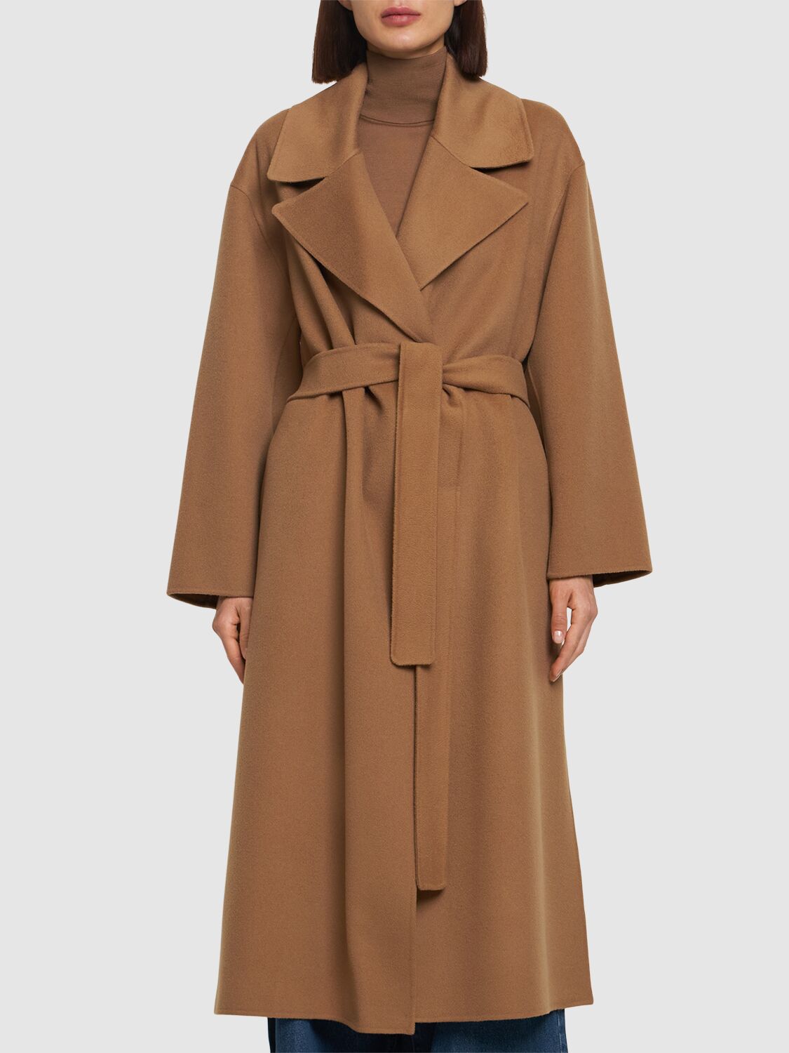 Shop 's Max Mara Olanda Wool Belted Coat In Camel