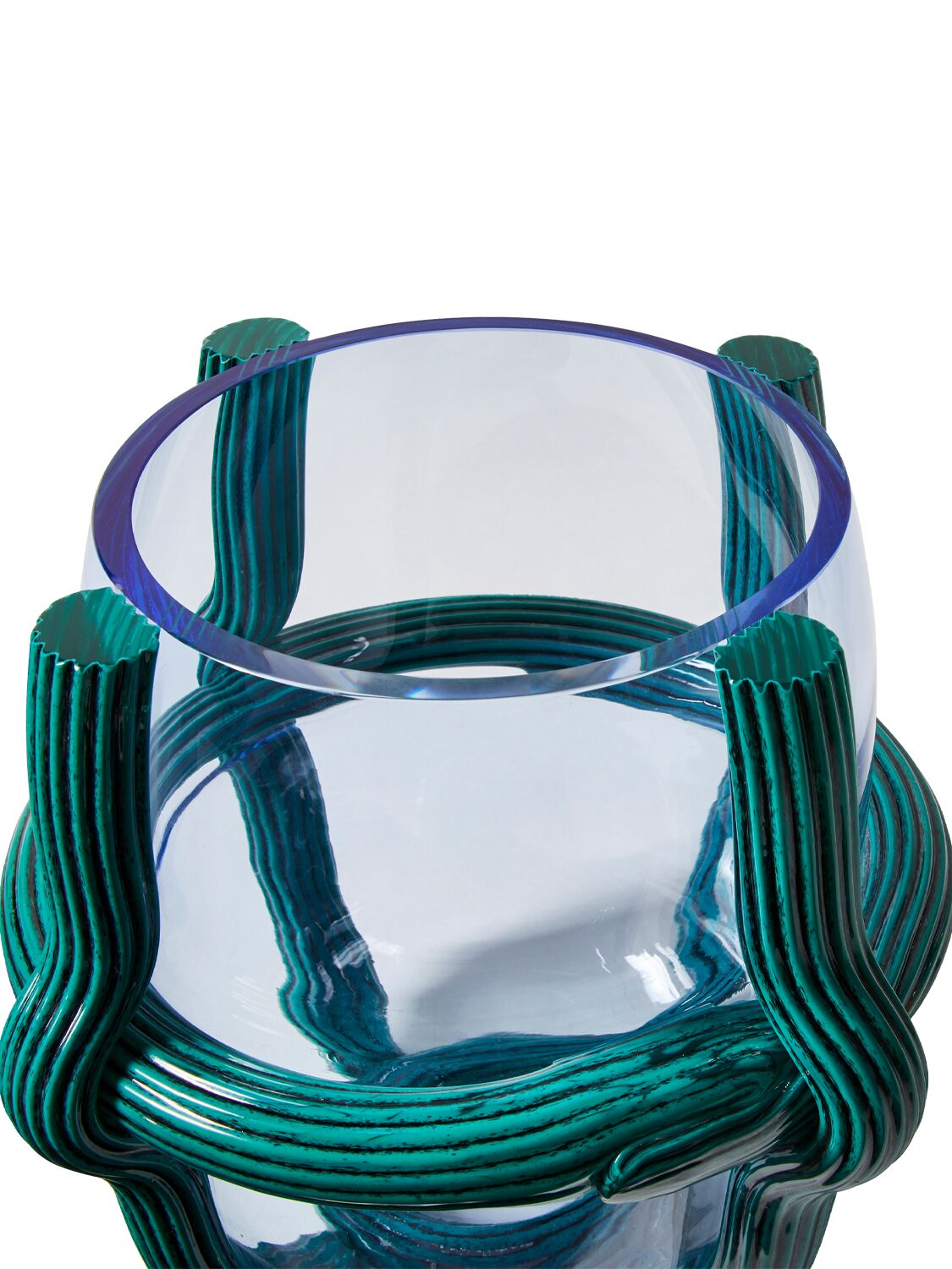 Shop Cassina Sestiere Murano Glass Vase In Blue