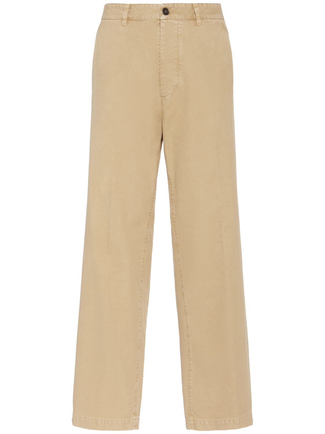 Dsquared2 Loose Fit Cotton Pants In Beige