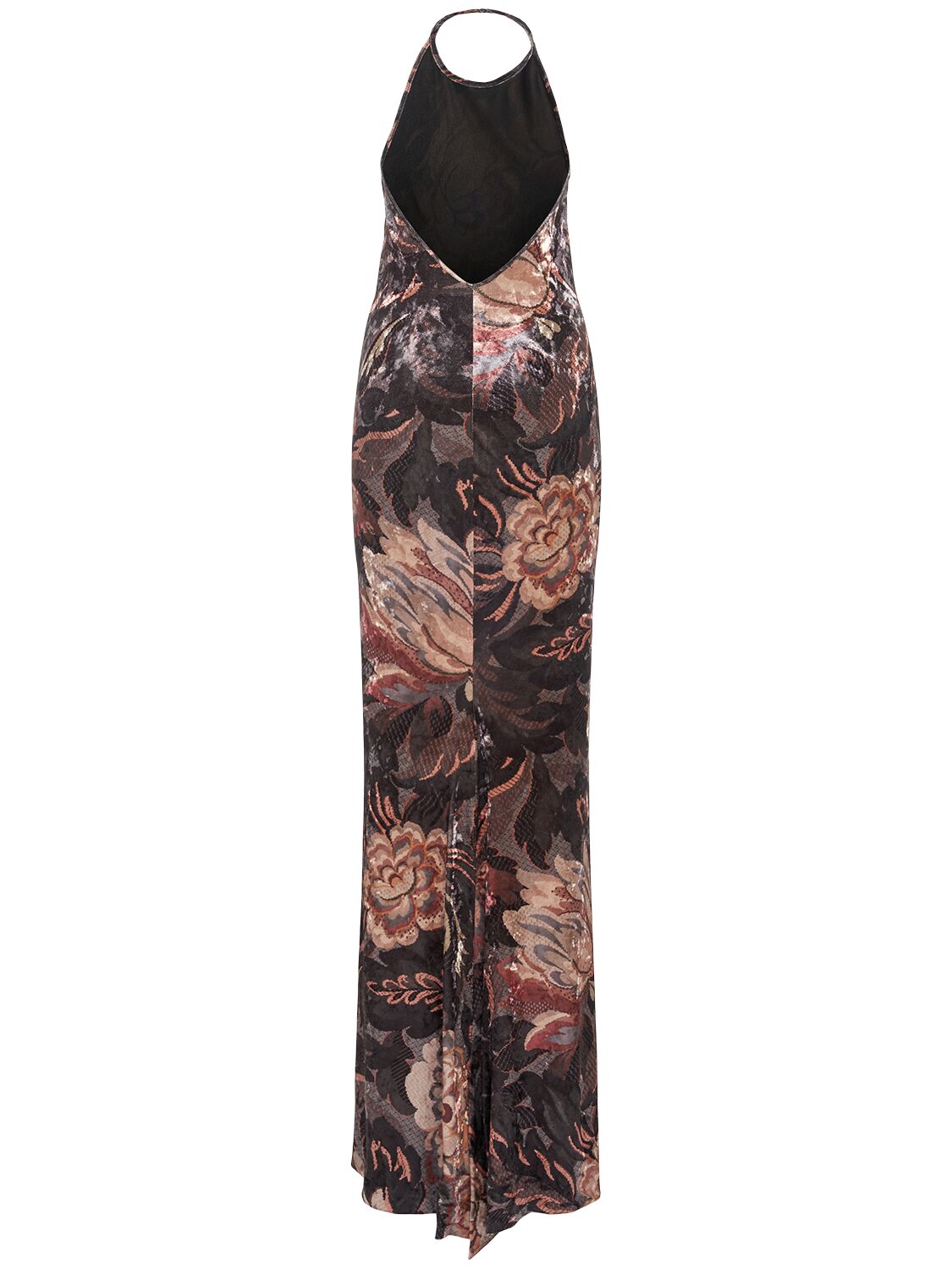 Shop Etro Printed Jersey Long Dress In Brown/multi