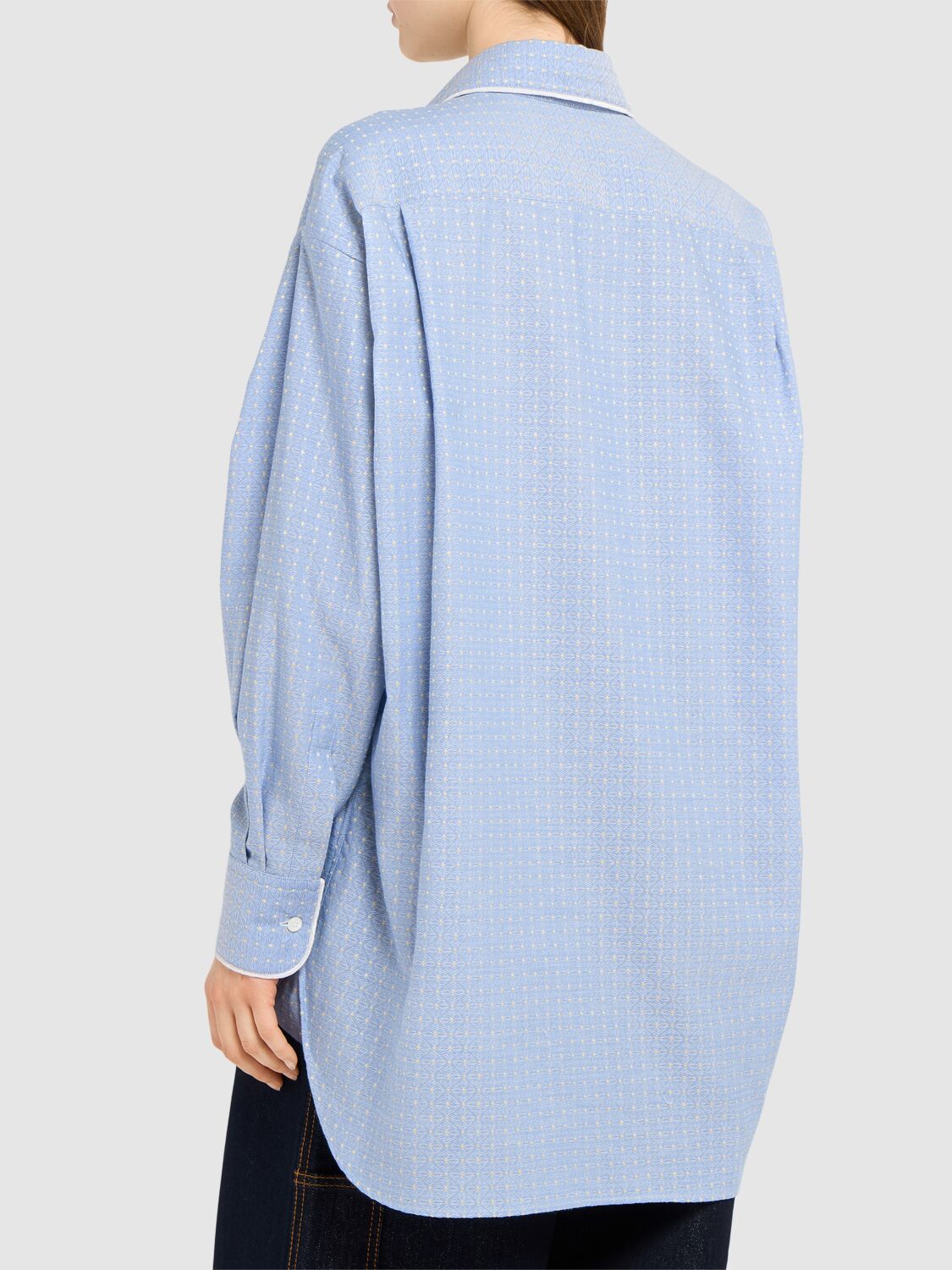 Shop Etro Striped Cotton Poplin Shirt In Blue/multi