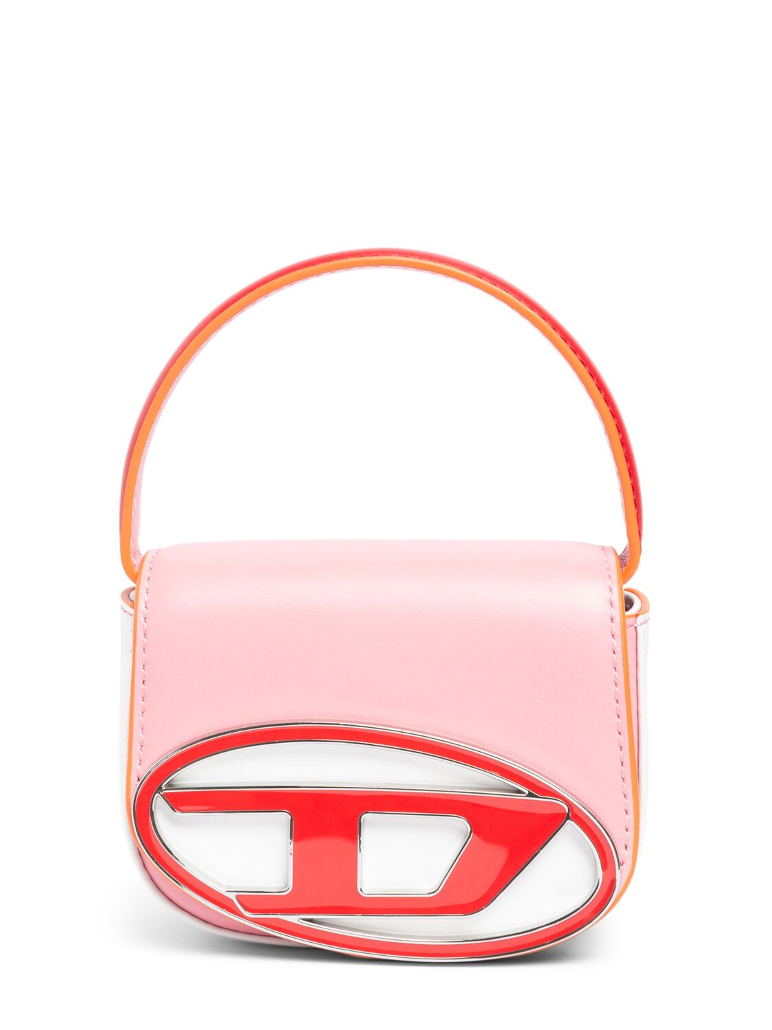 Diesel 1dr Logo Leather Top Handle Bag In Pink