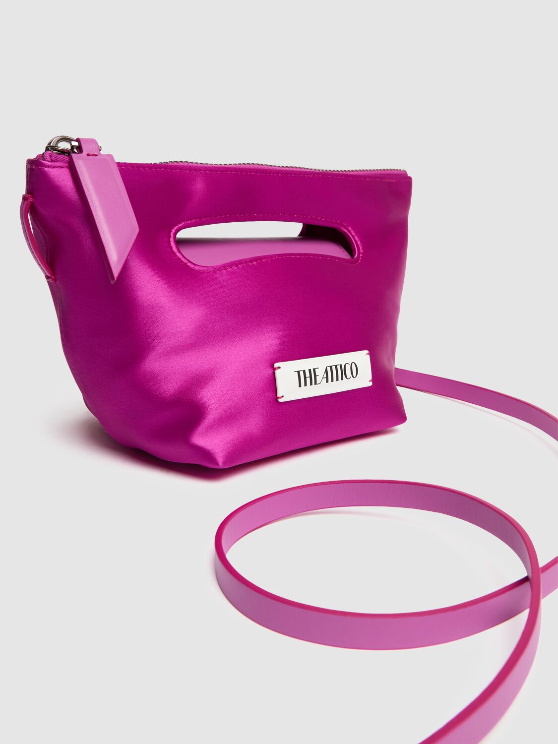 Shop Attico Via Dei Giardini 15 Nylon Top Handle Bag In 桃红色