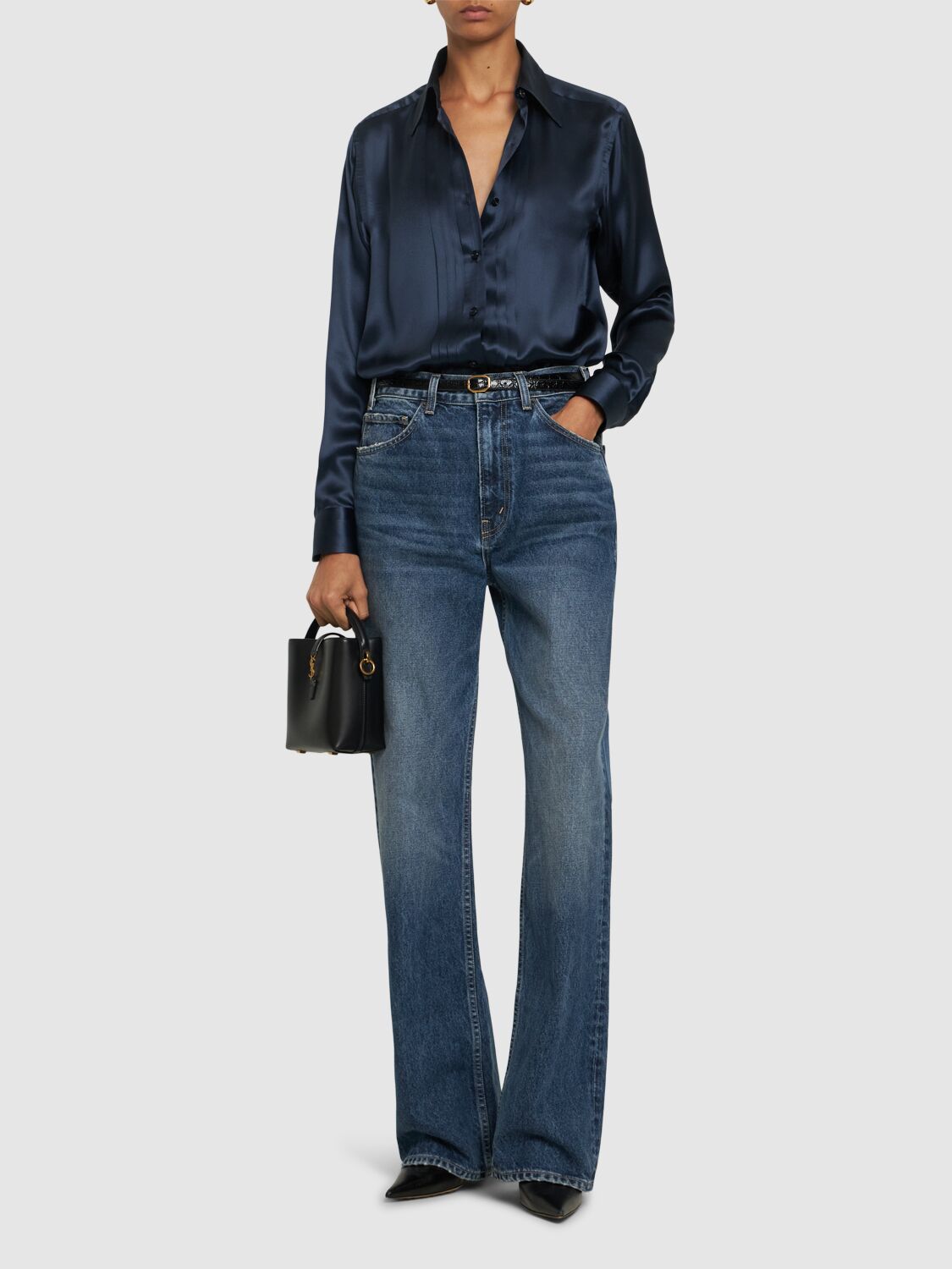 TOM FORD FLUID SILK CHARMEUSE SHIRT 