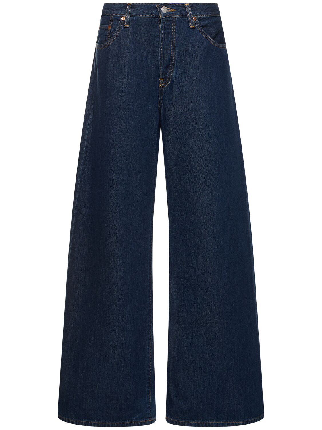 Re/done Mid Rise Palazzo Jeans In Blue