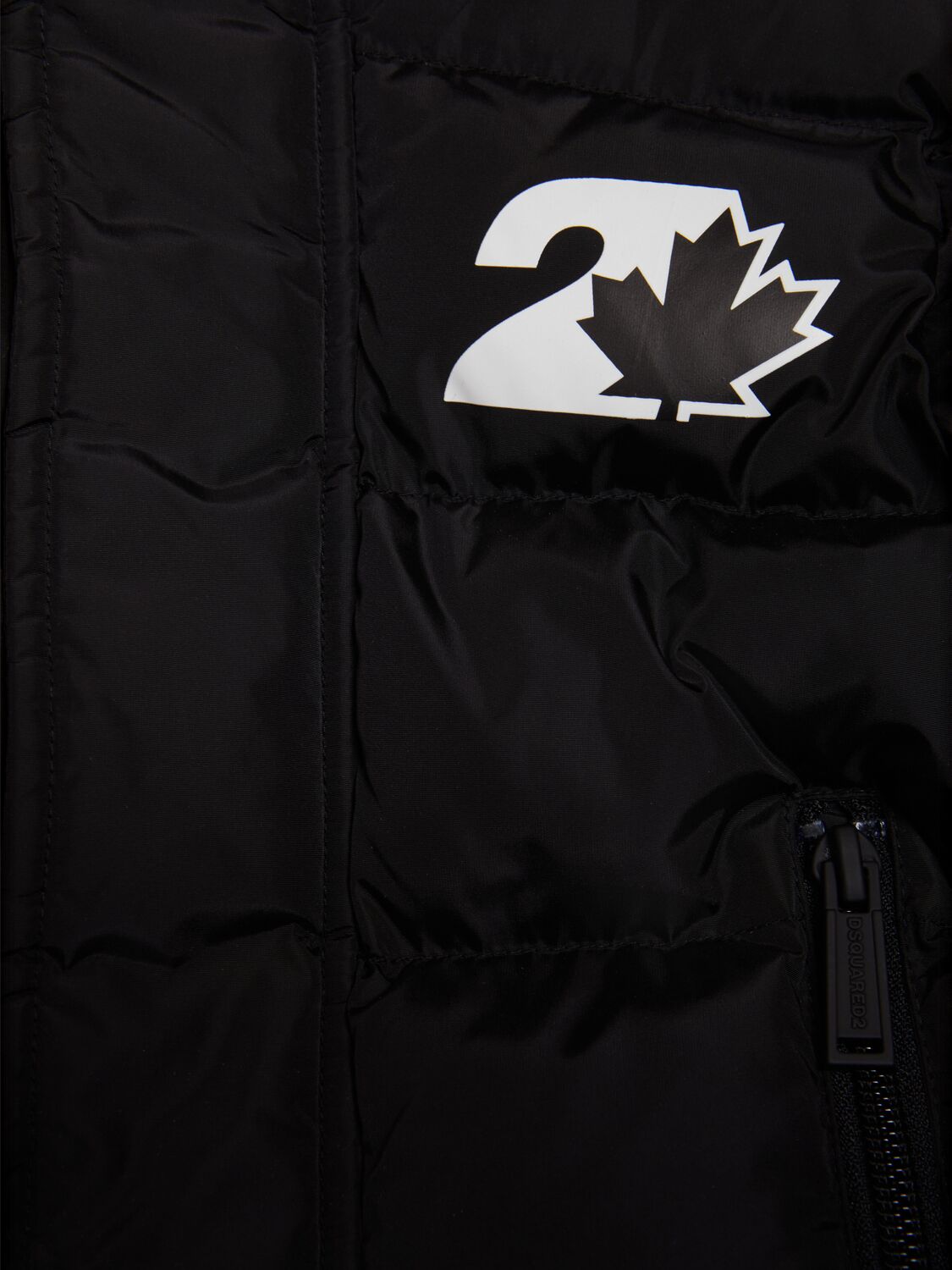 Dsquared2 Hooded Nylon Puffer Jacket In Black