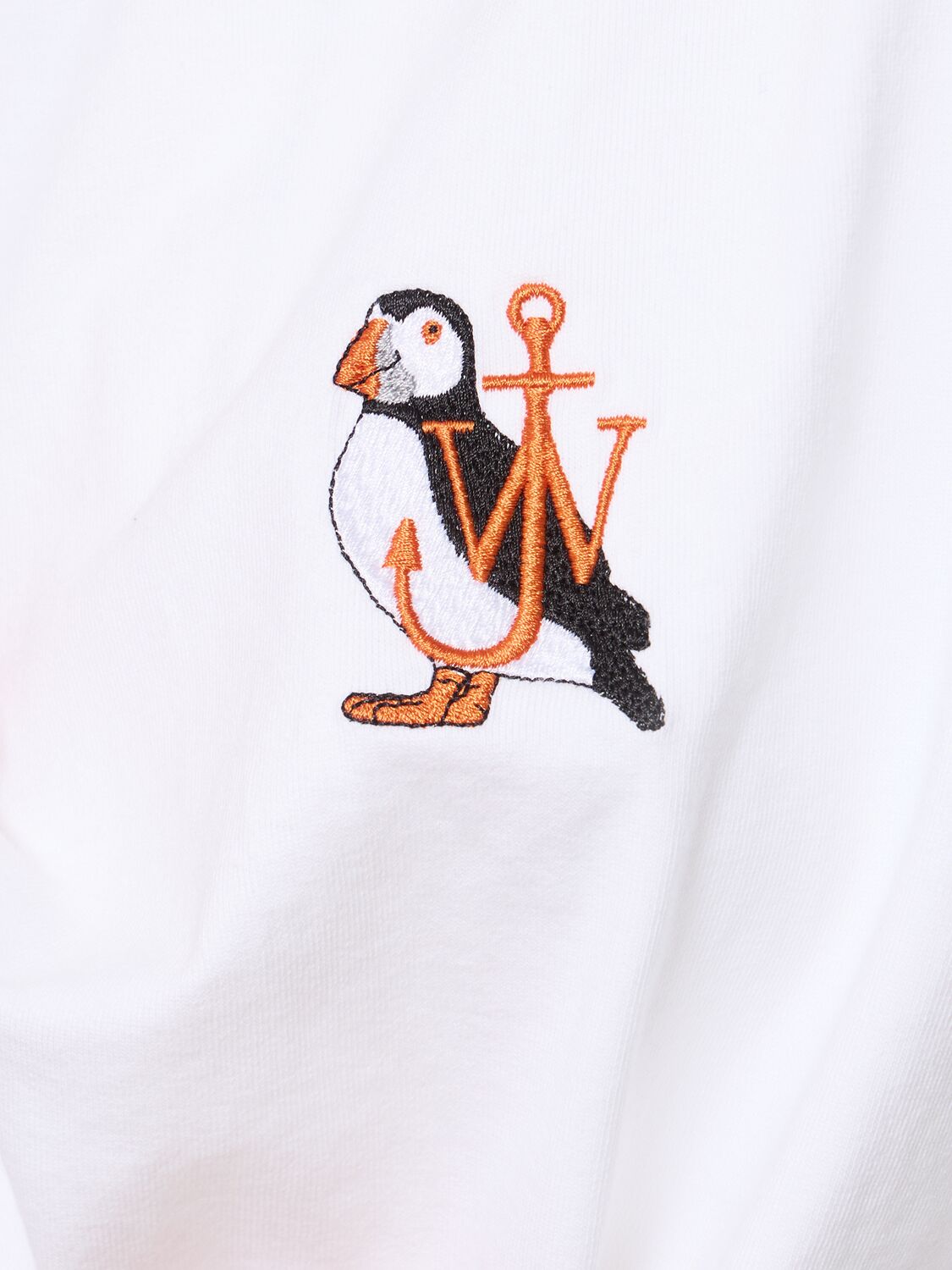 Shop Jw Anderson Puffin Cotton Jersey T-shirt In White