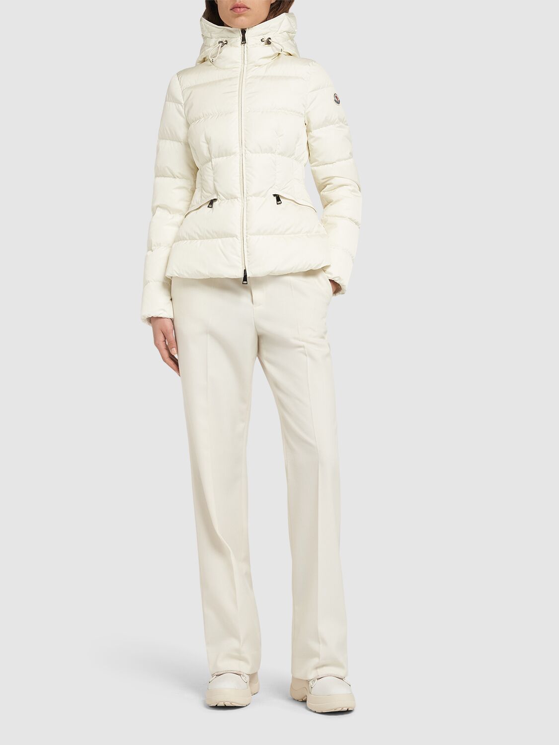 Shop Moncler Avoce Nylon Down Jacket In Off-white