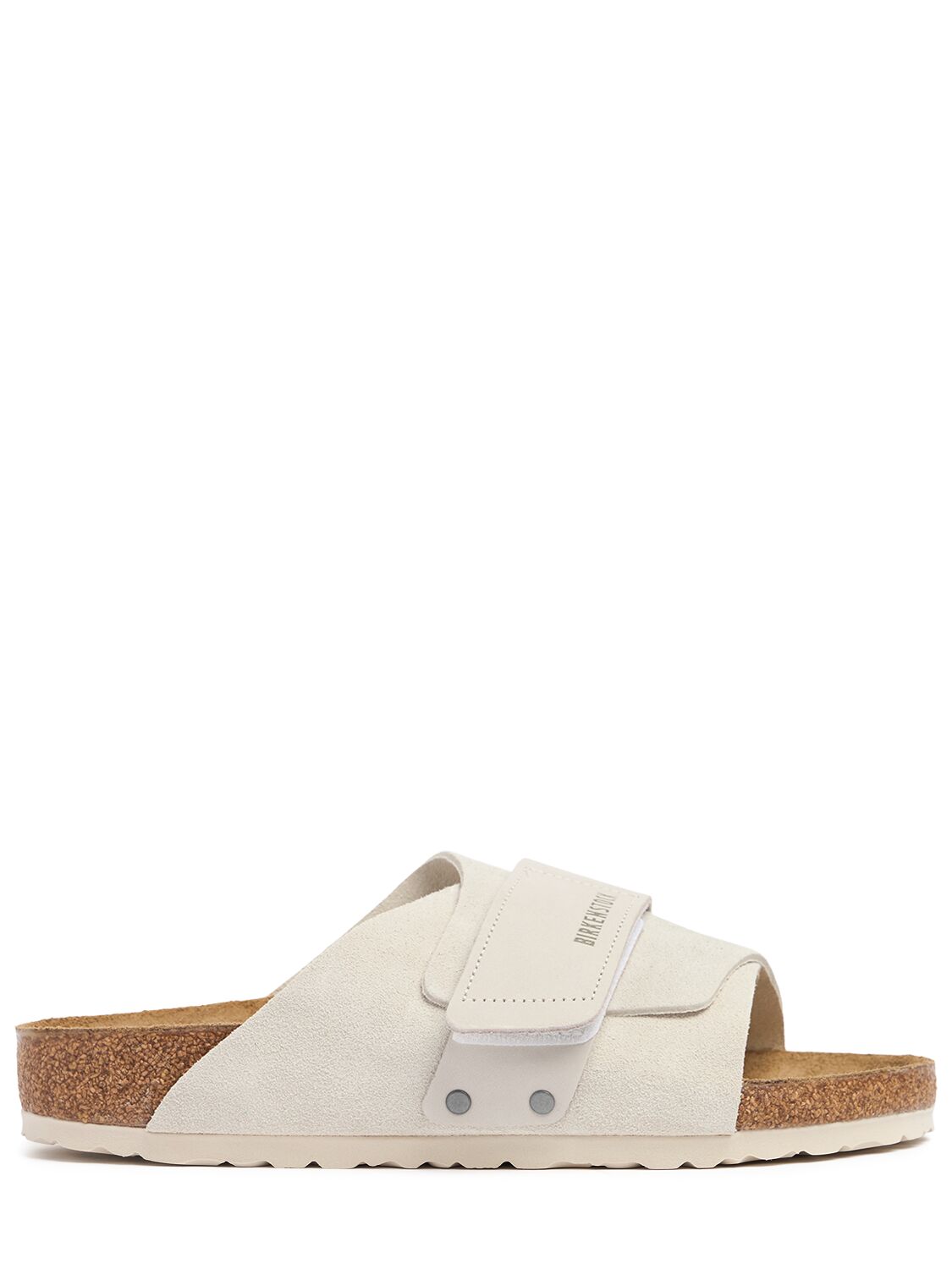 Shop Birkenstock Kyoto Suede Sandals In Beige/white