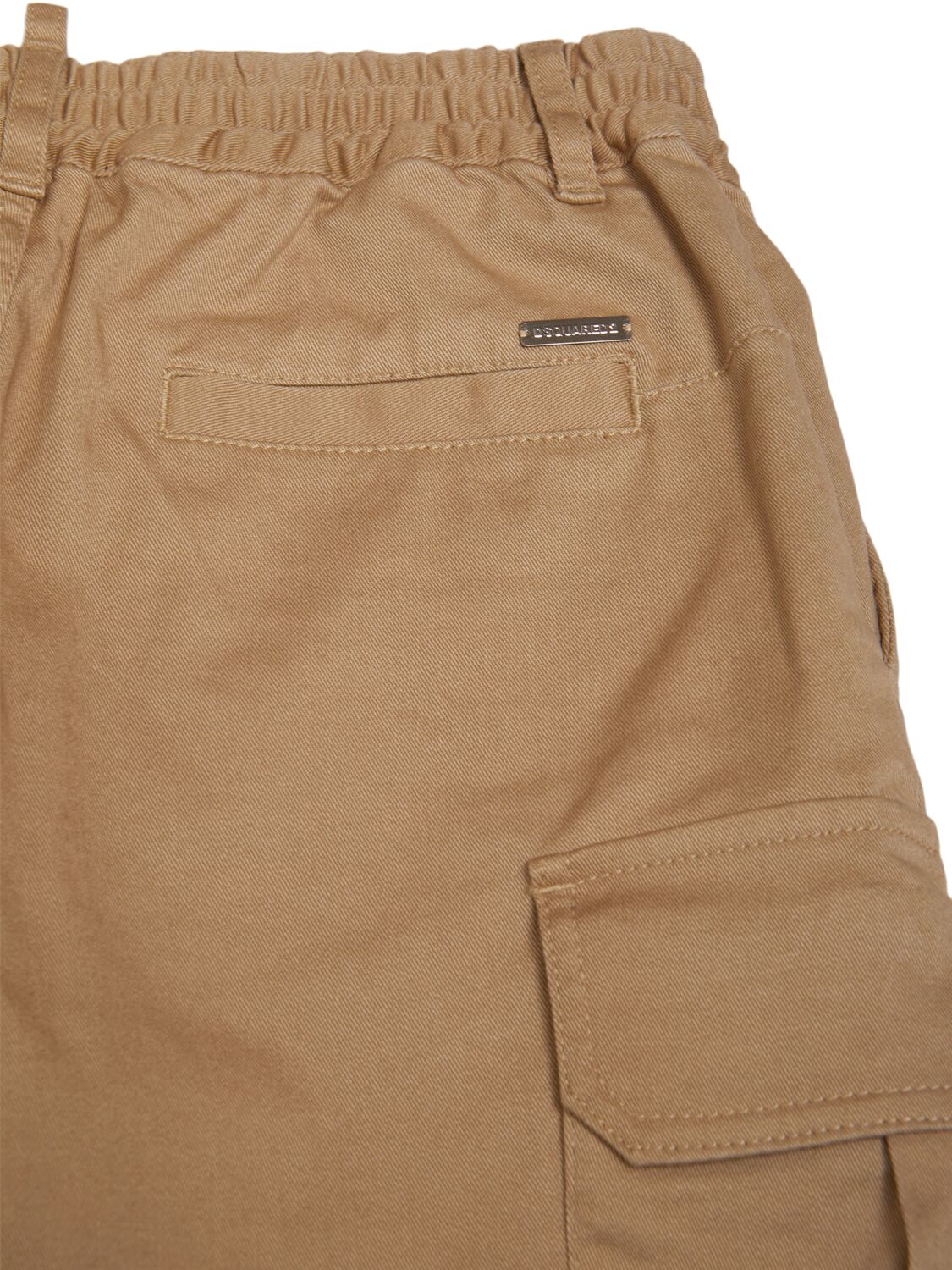 Shop Dsquared2 Cotton Blend Gabardine Cargo Pants In Beige