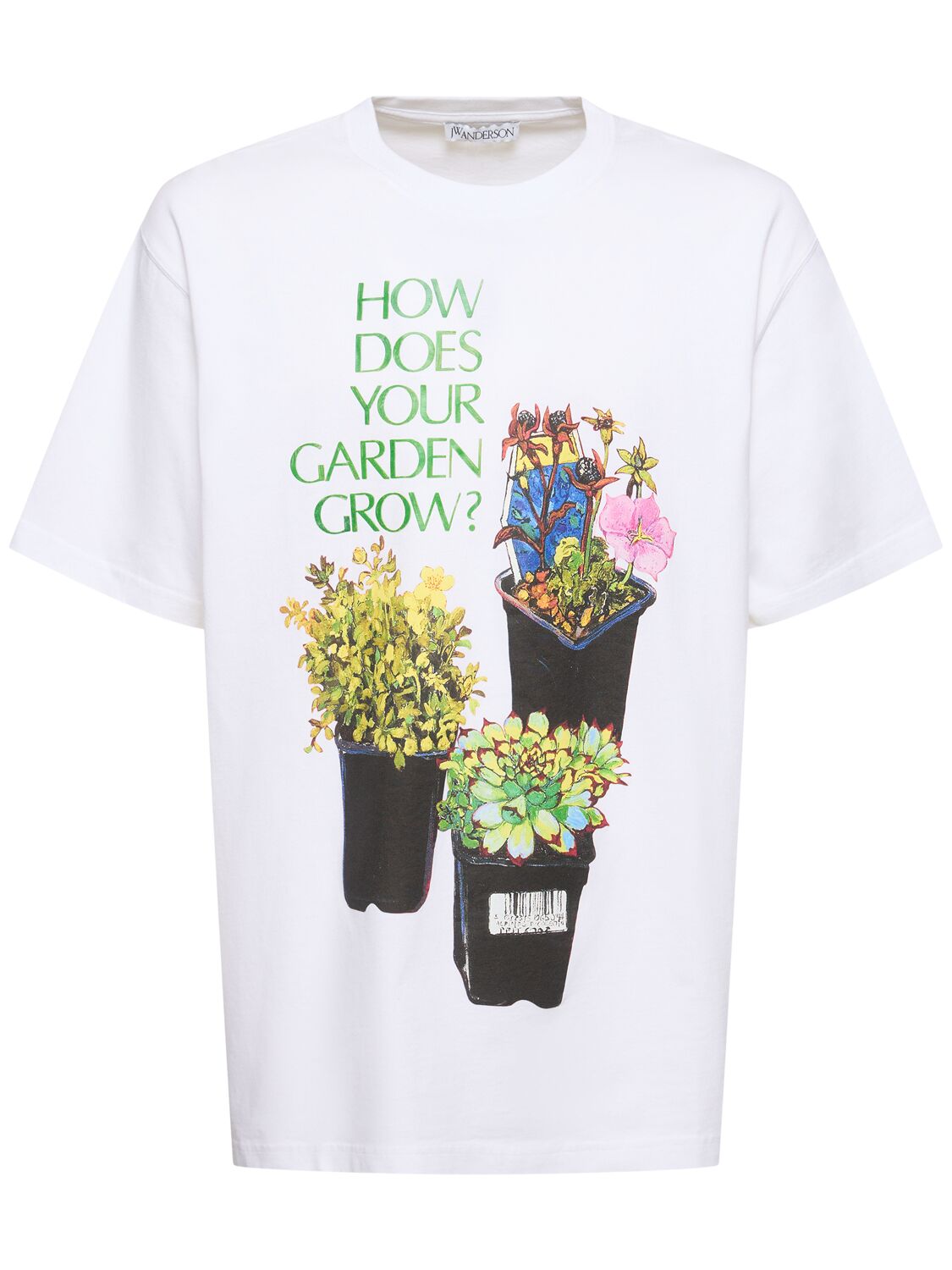 Shop Jw Anderson Flower Pot Printed Oversized T-shirt In White