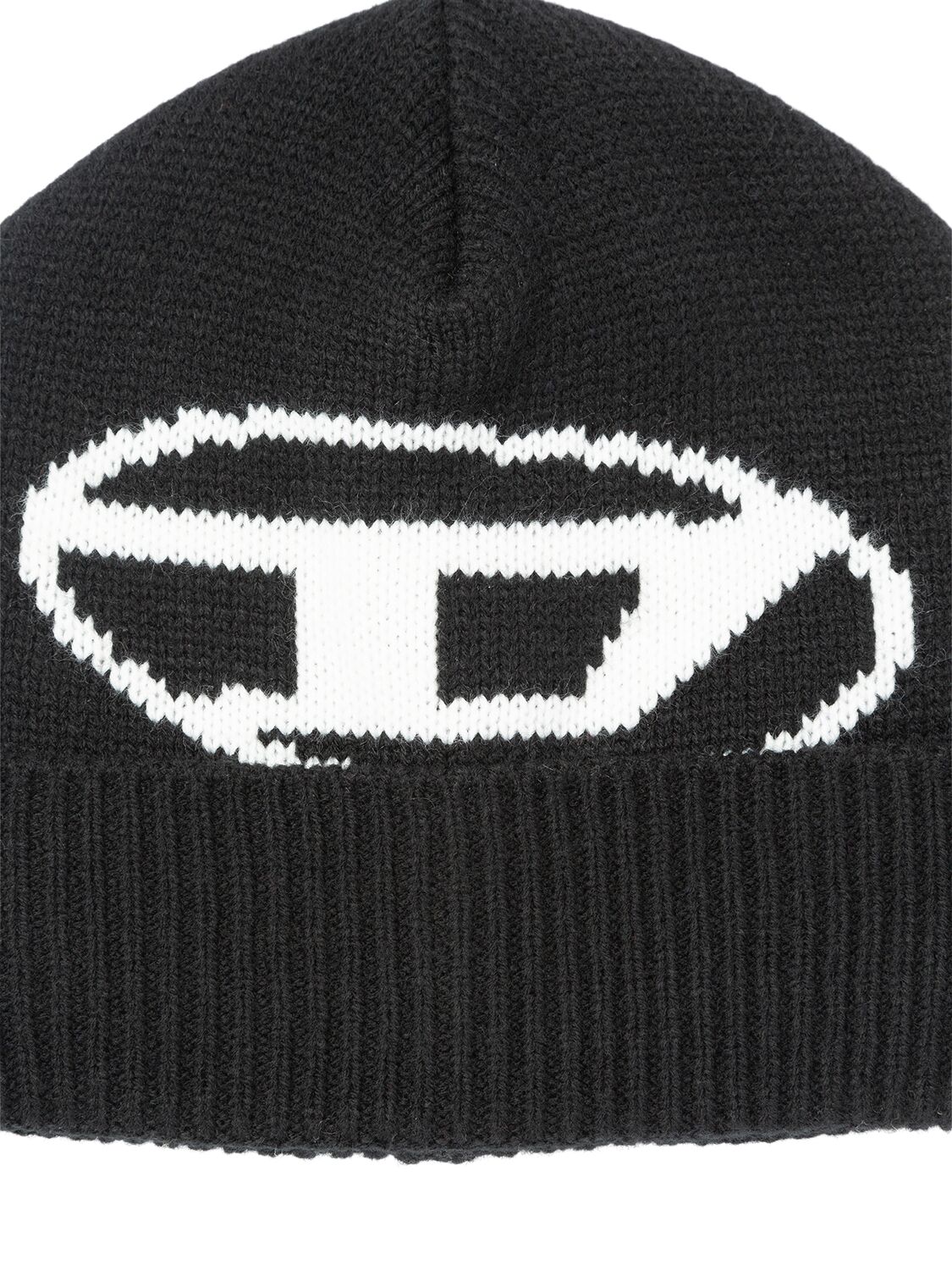 Shop Diesel Poly Knit Beanie W/logo In Black