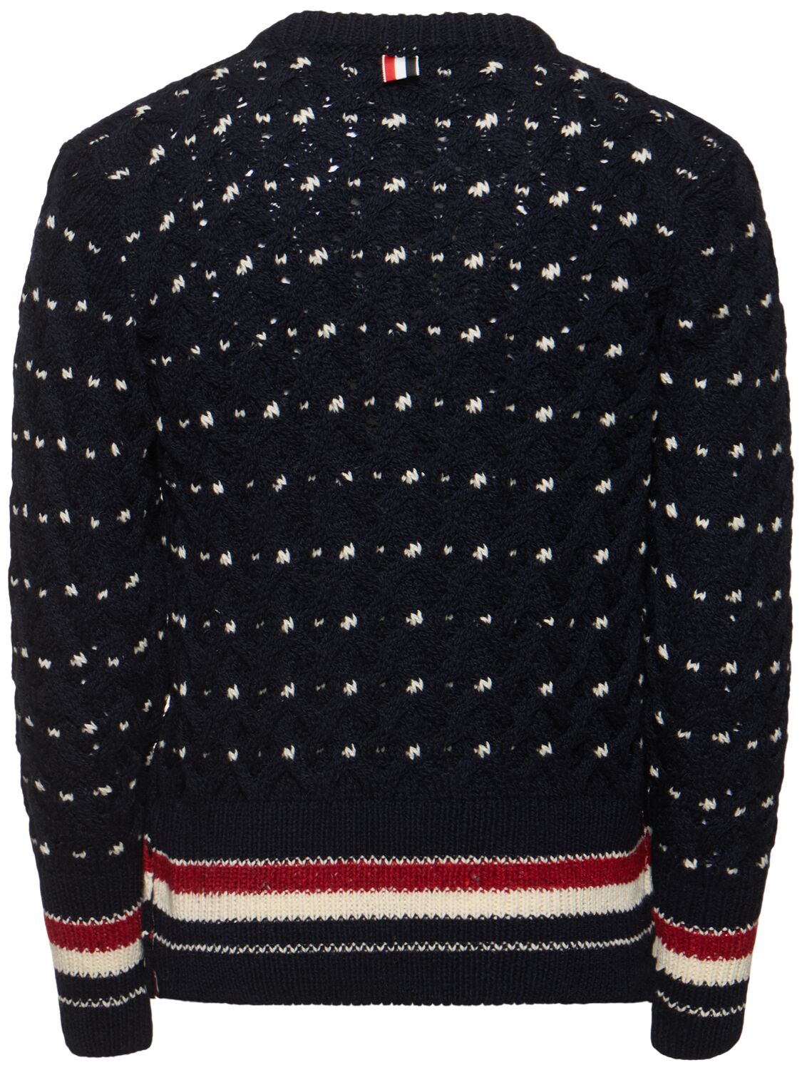 Shop Thom Browne All Over Cable Stitch Classic Sweater In Navy