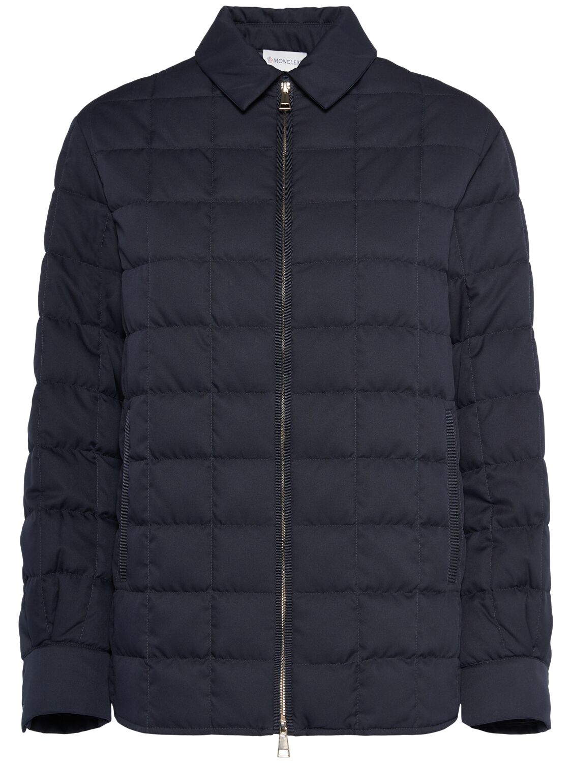 Moncler Quilted Tech Shirt In Navy