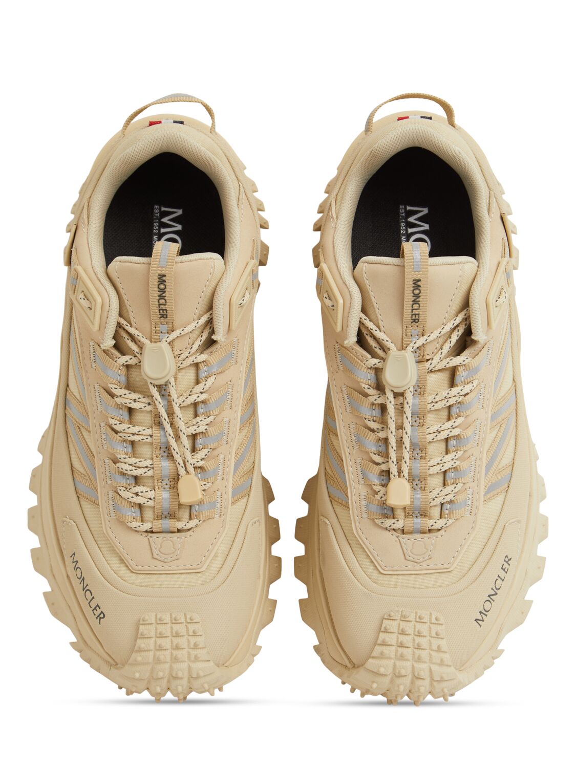 Shop Moncler 45mm Trailgrip Gtx Nylon Sneakers In Light Beige