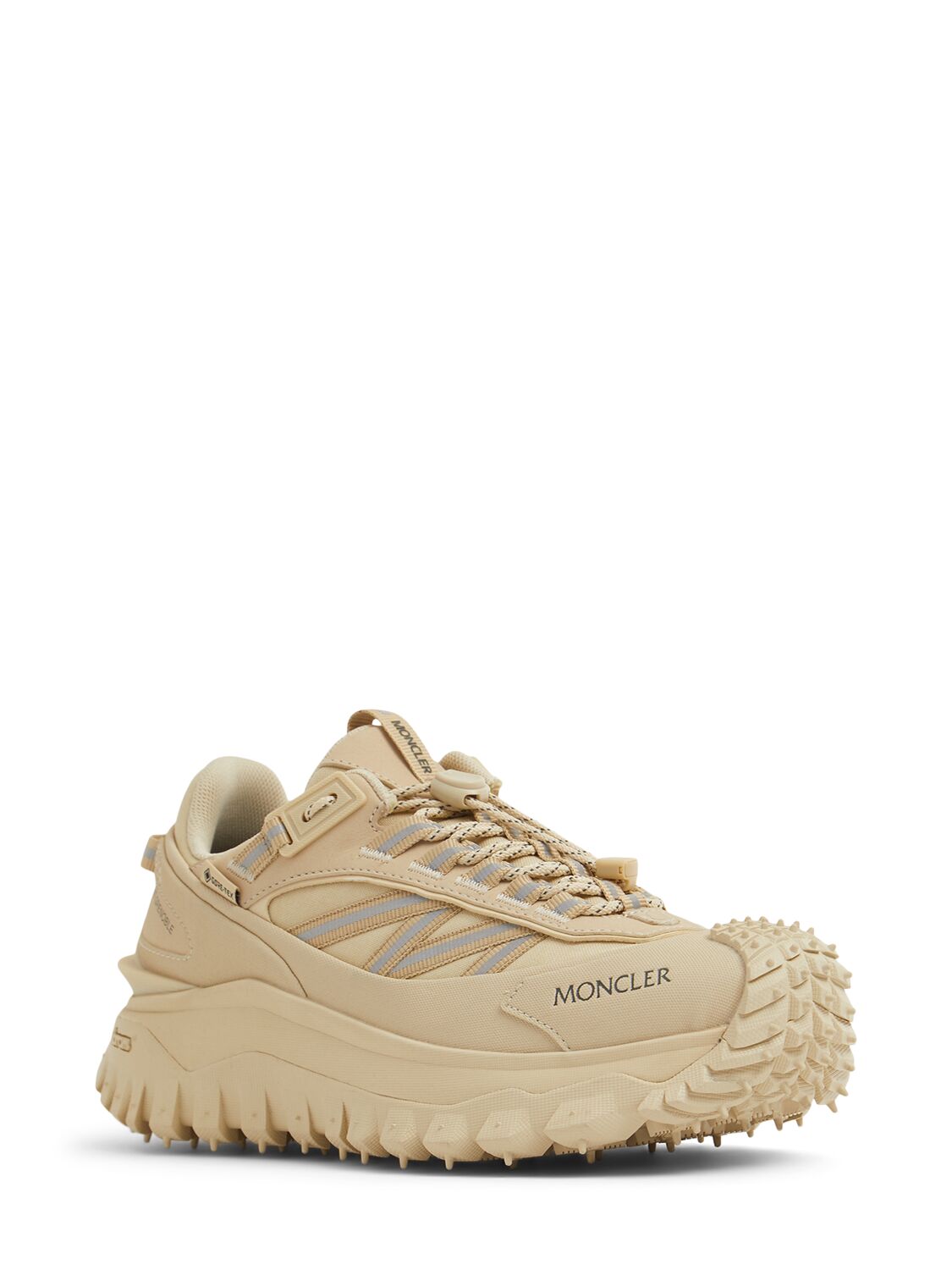 Shop Moncler 45mm Trailgrip Gtx Nylon Sneakers In Light Beige