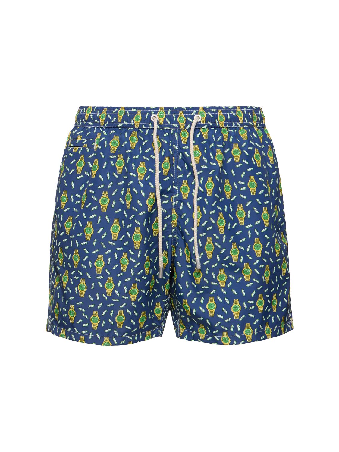 Mc2 Saint Barth Hour Money Print Ultralight Swim Shorts In Blue,green