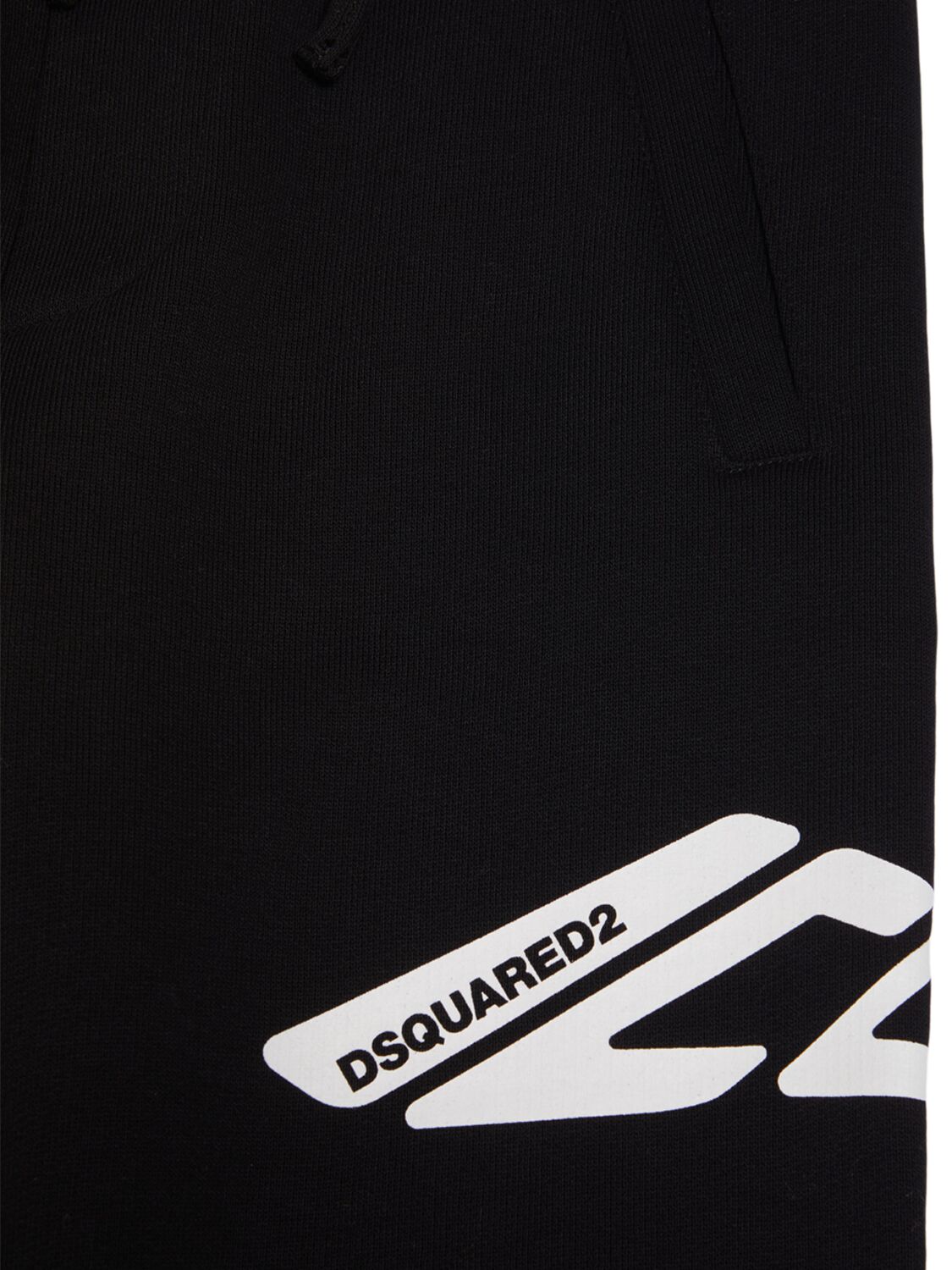 Shop Dsquared2 Printed Cotton Sweatpants In Black