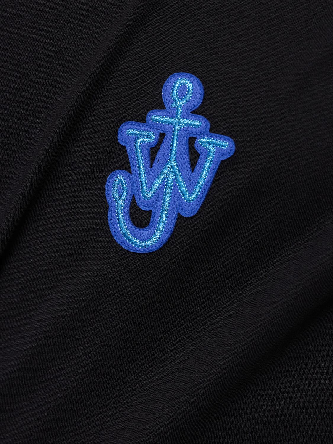 Shop Jw Anderson Anchor Logo Cotton T-shirt In Black