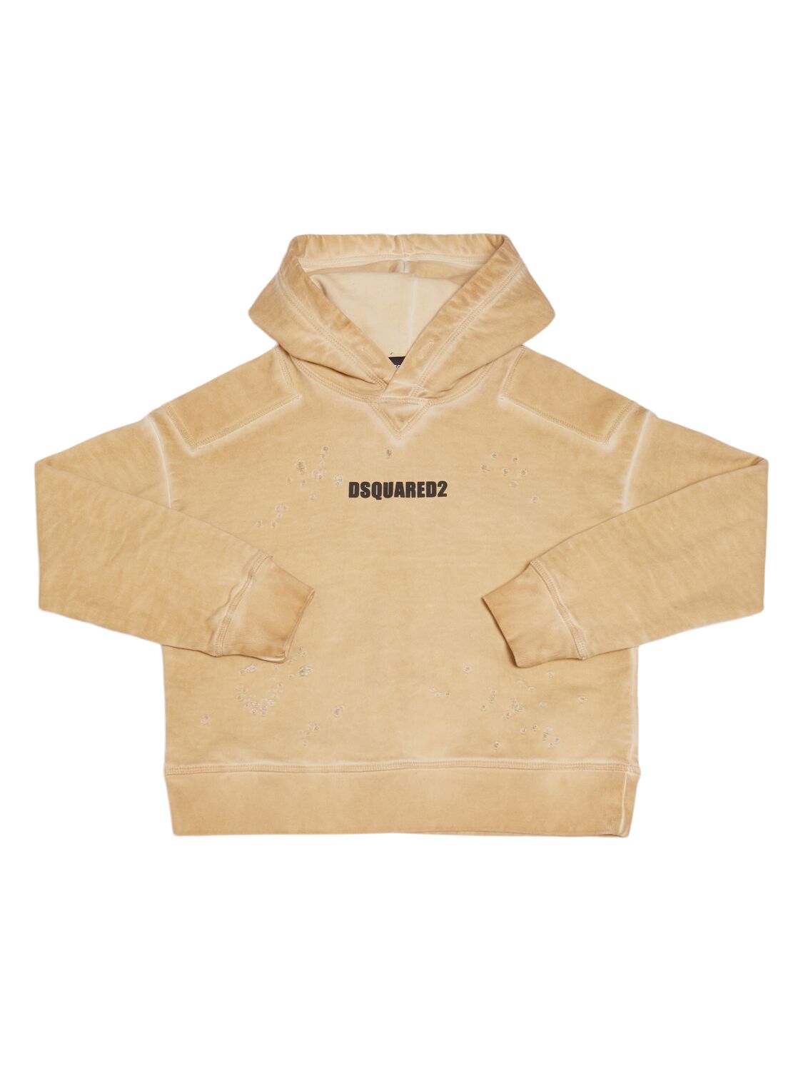 Dsquared2 Cotton Hooded Sweatshirt In Brown
