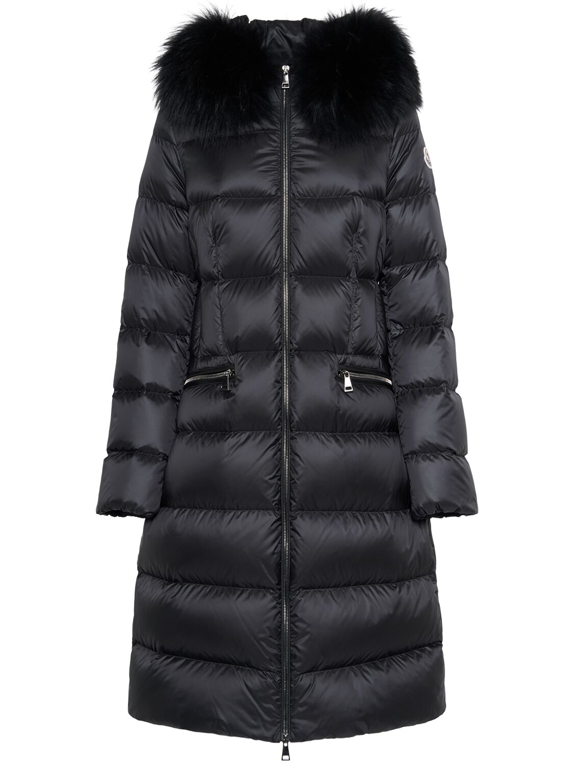 Shop Moncler Boedic Nylon Down Long Jacket In Black