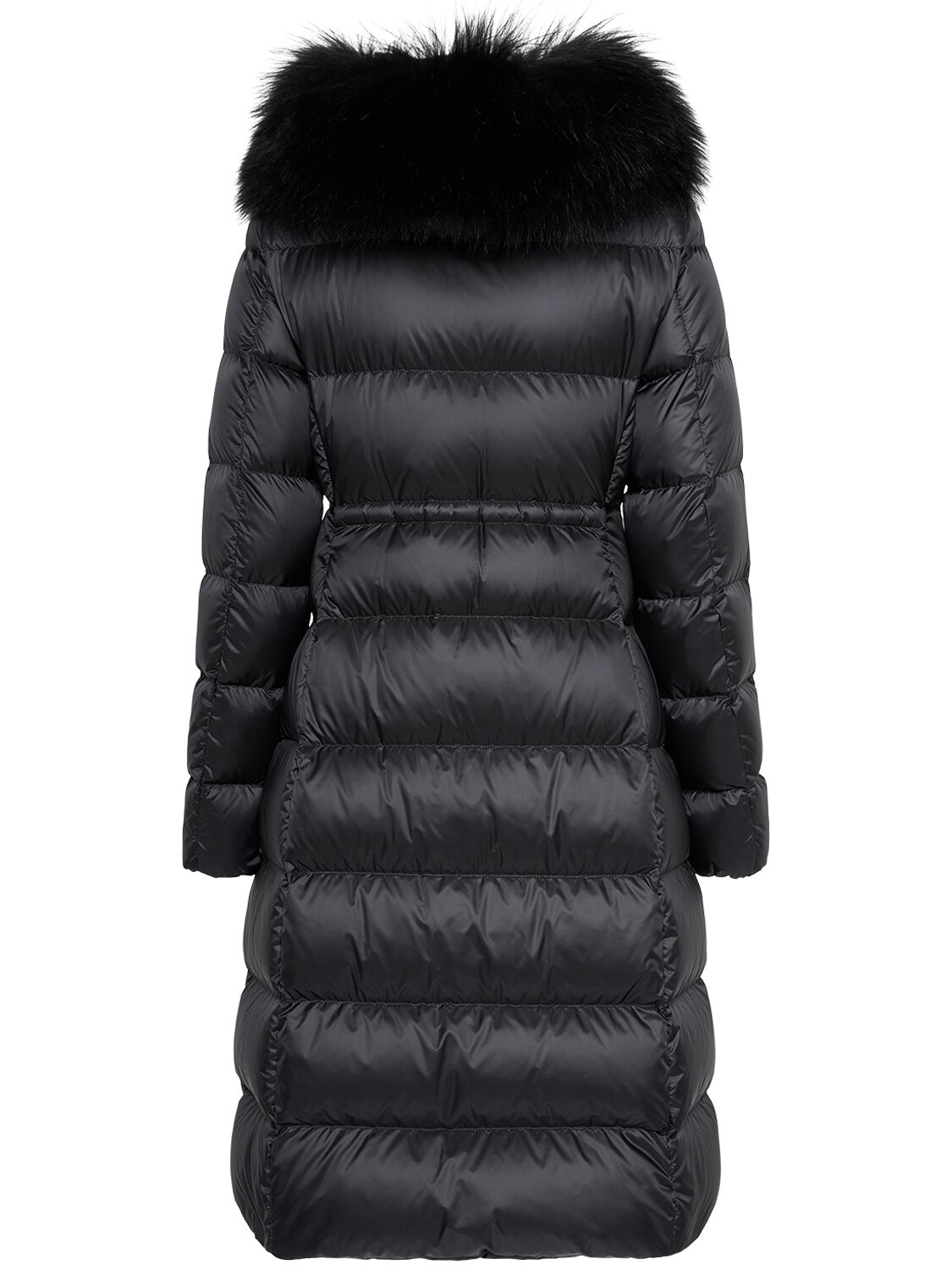 Shop Moncler Boedic Nylon Down Long Jacket In Black