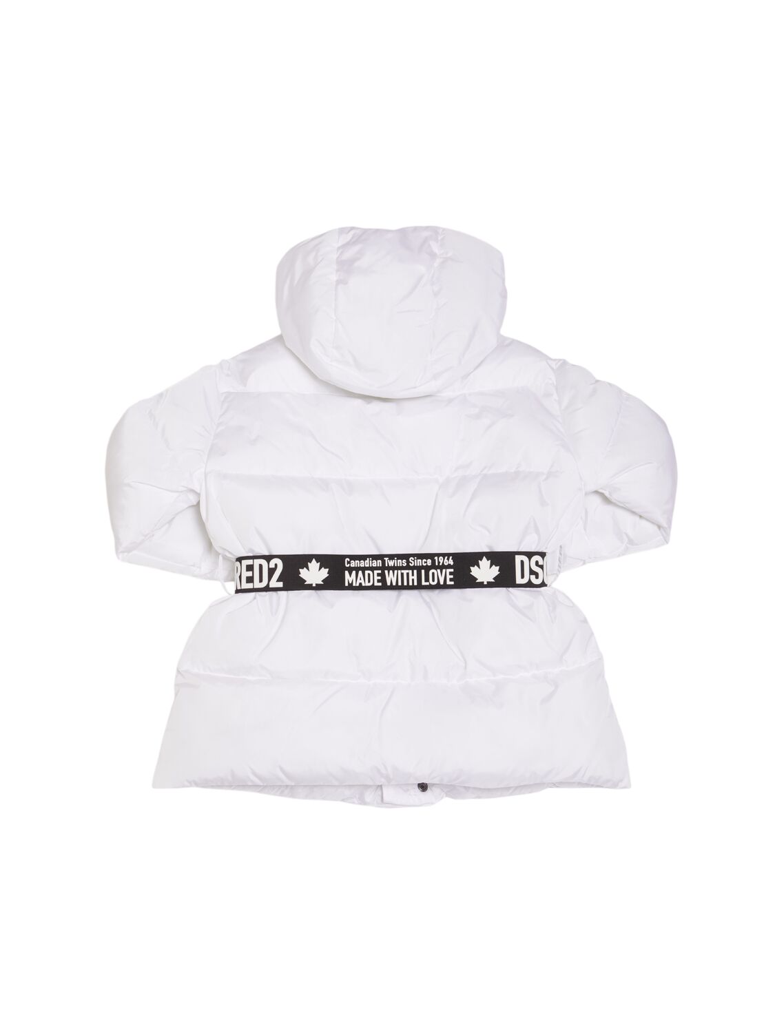 Shop Dsquared2 Hooded Nylon Puffer Jacket In White