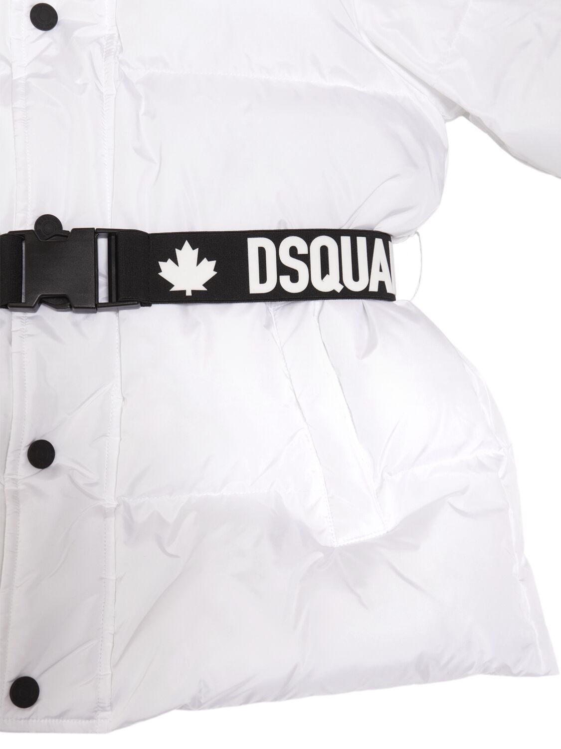 Shop Dsquared2 Hooded Nylon Puffer Jacket In White