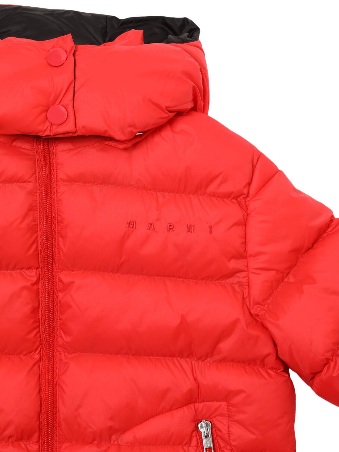 Shop Marni Junior Poly Puffer Jacket In Red