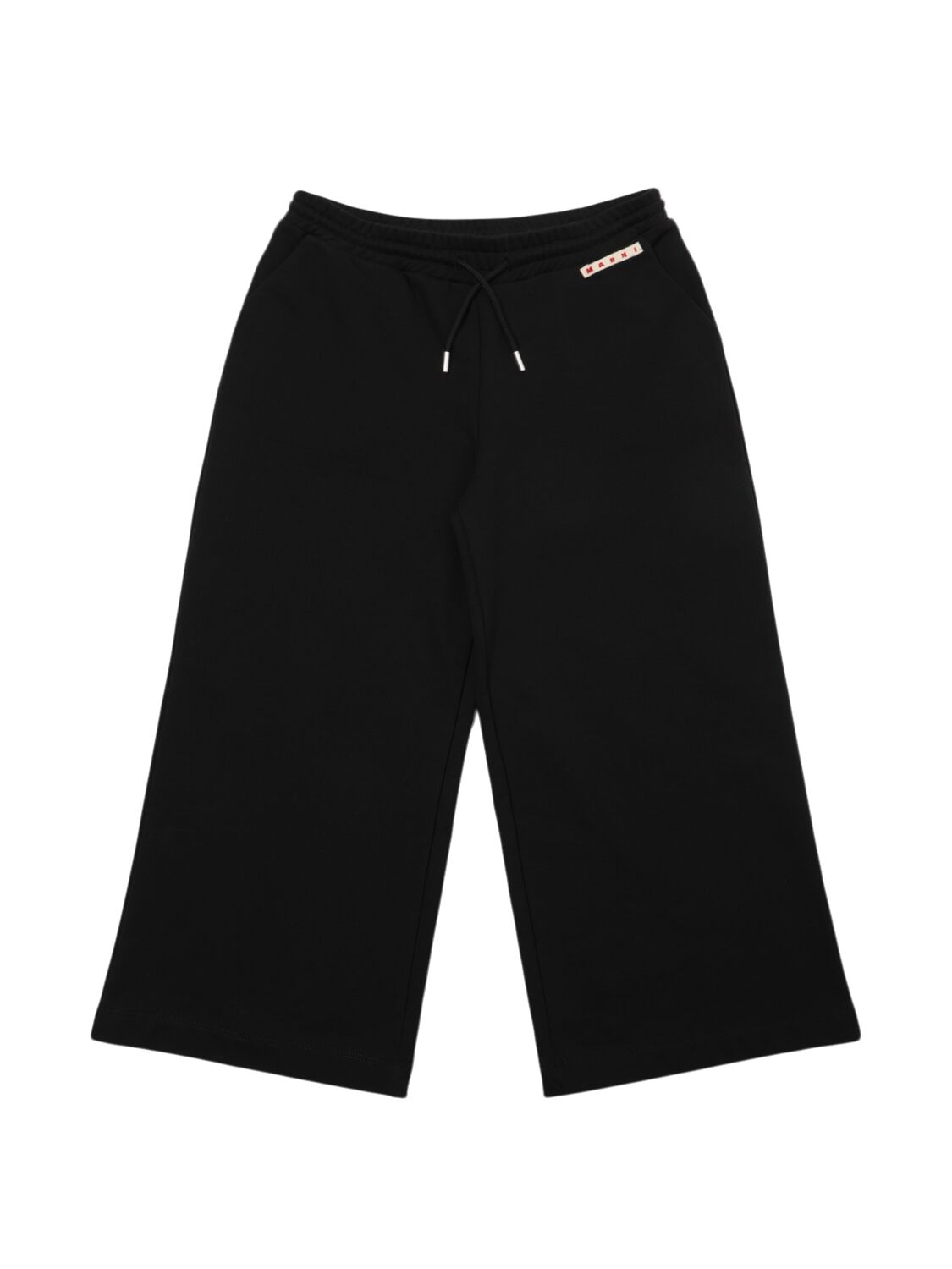 Marni Junior Cotton Wide Leg Sweatpants In Black