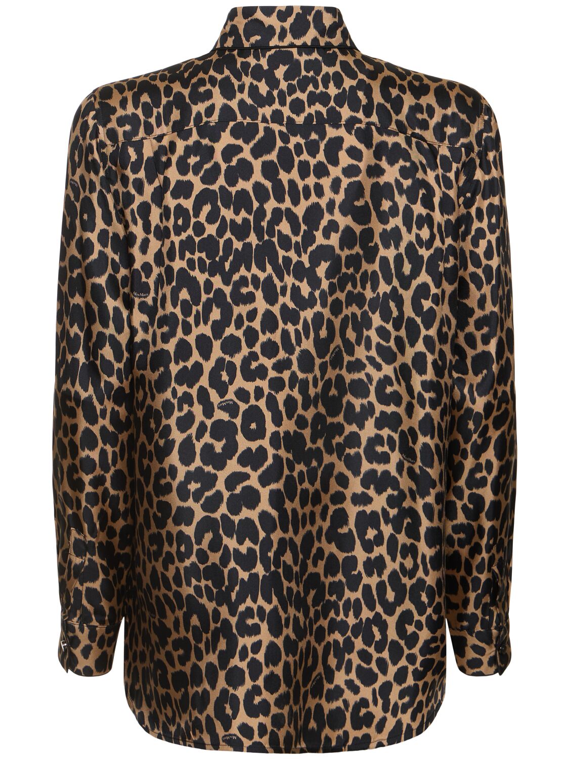 Shop Max Mara Etna Printed Satin Shirt In Leopard