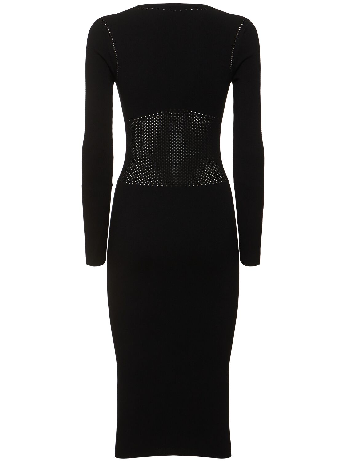 Shop Max Mara Comica Long Sleeved Jersey Midi Dress In Black