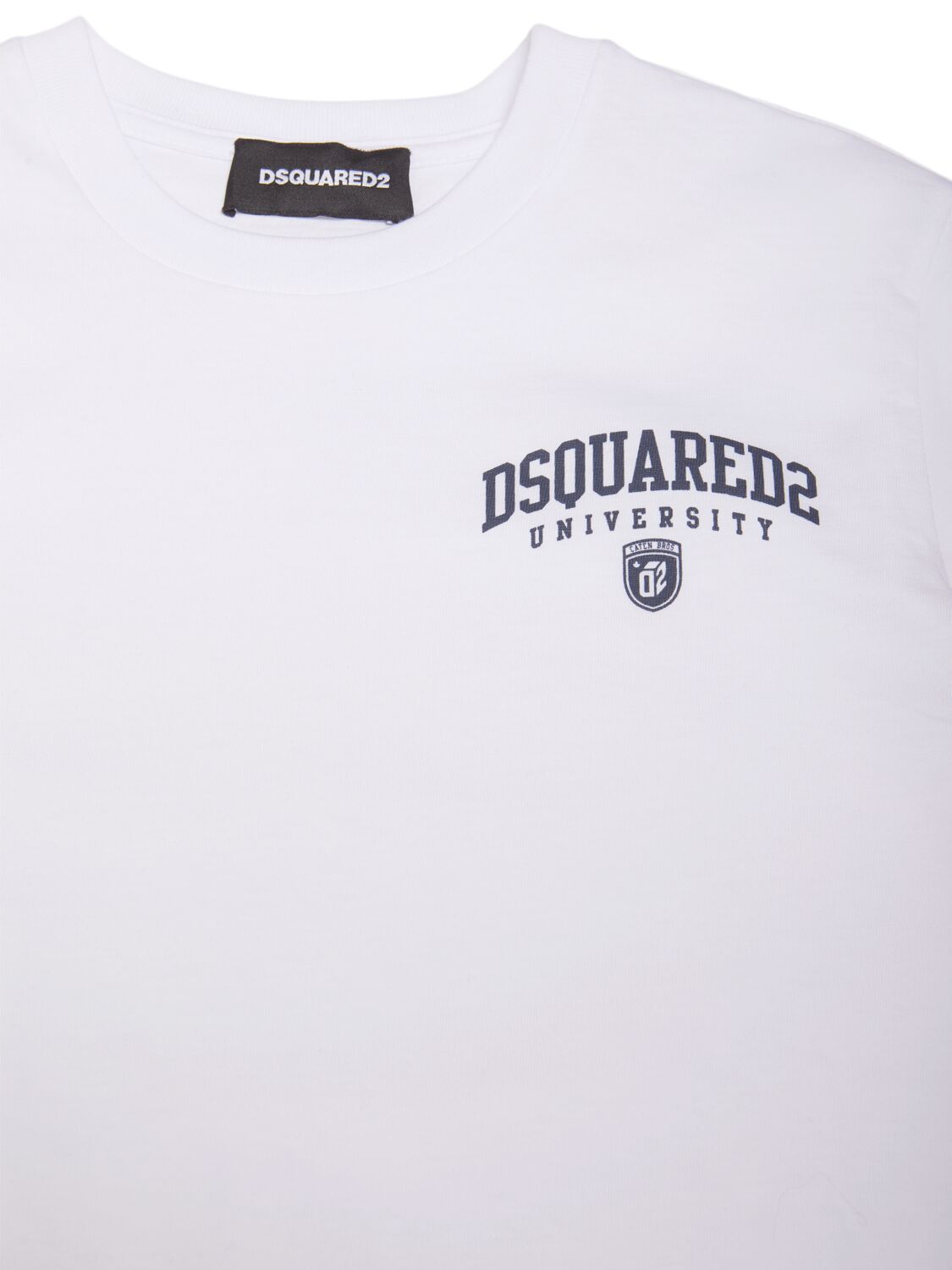 Shop Dsquared2 Printed Cotton Jersey T-shirt In White