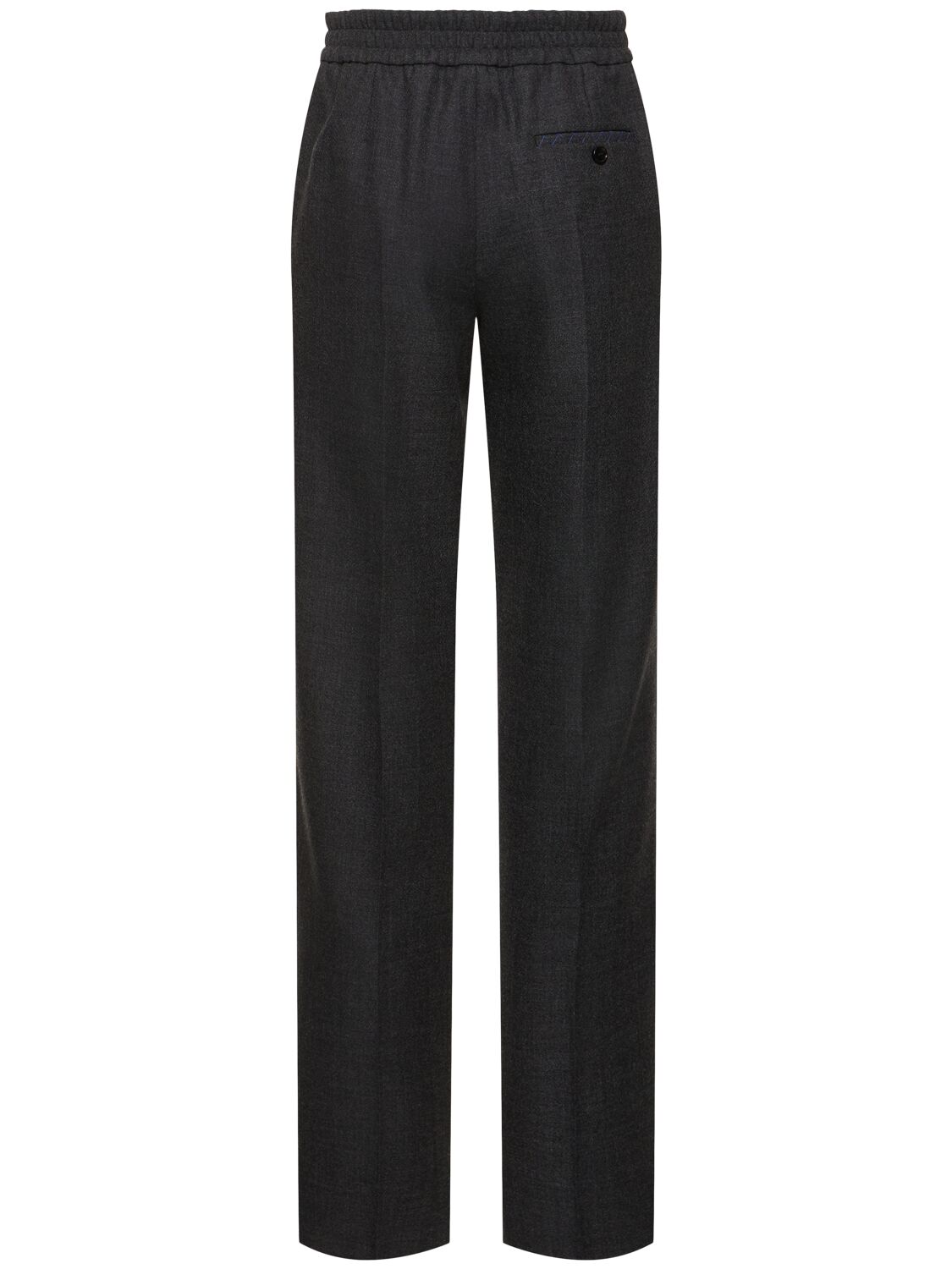 Shop Burberry Virgin Wool Straight Pants In Schwarz