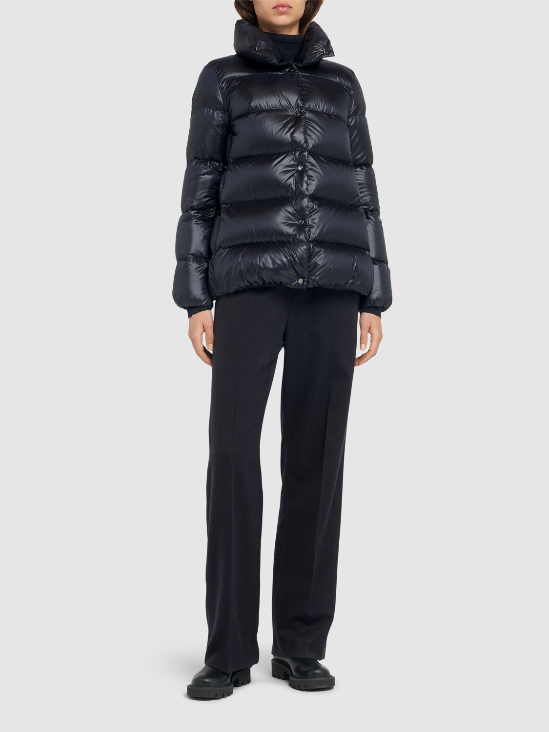 Shop Moncler Cochevis Nylon Down Short Jacket In Navy