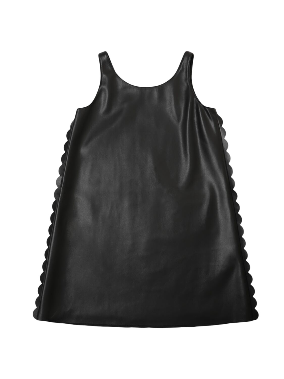 Shop Marni Junior Poly Faux Leather Mini Dress In Black