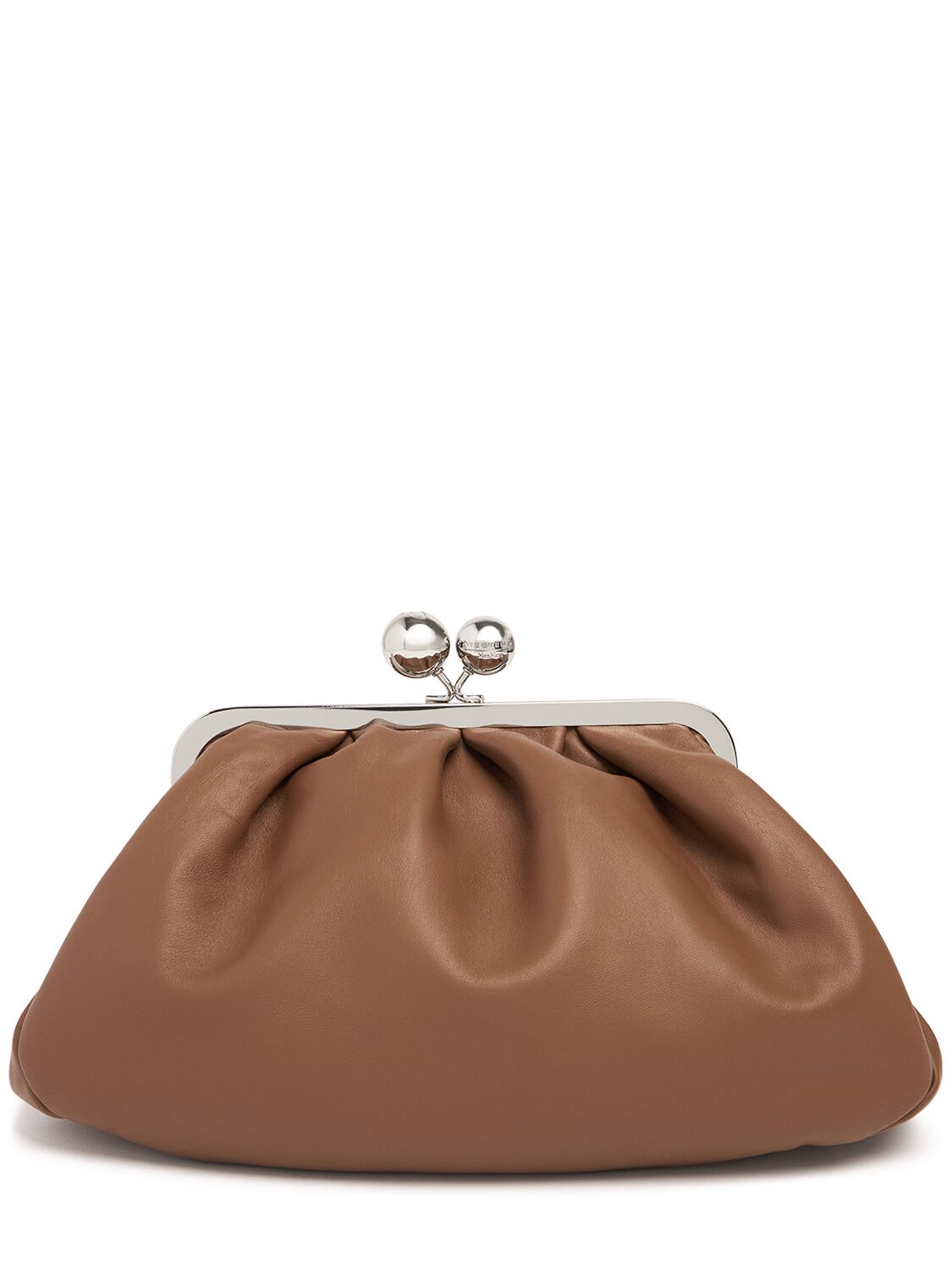 Weekend Max Mara Cubico Leather Clutch In Brown